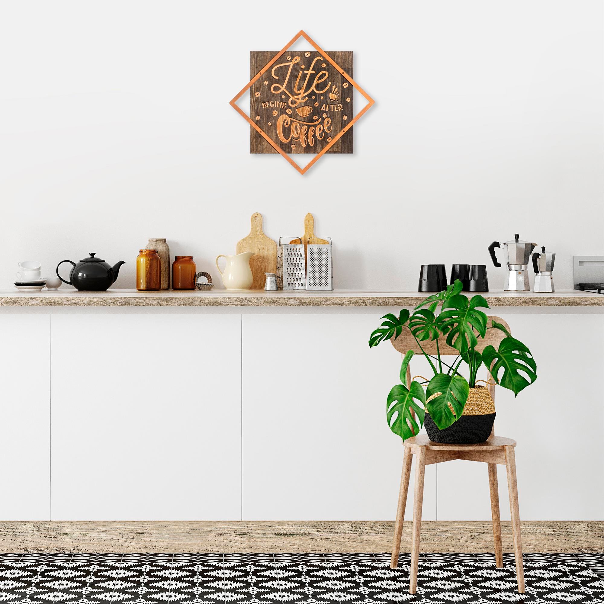 WT-037-COPPER METAL AHŞAP DUVAR PANOLARI