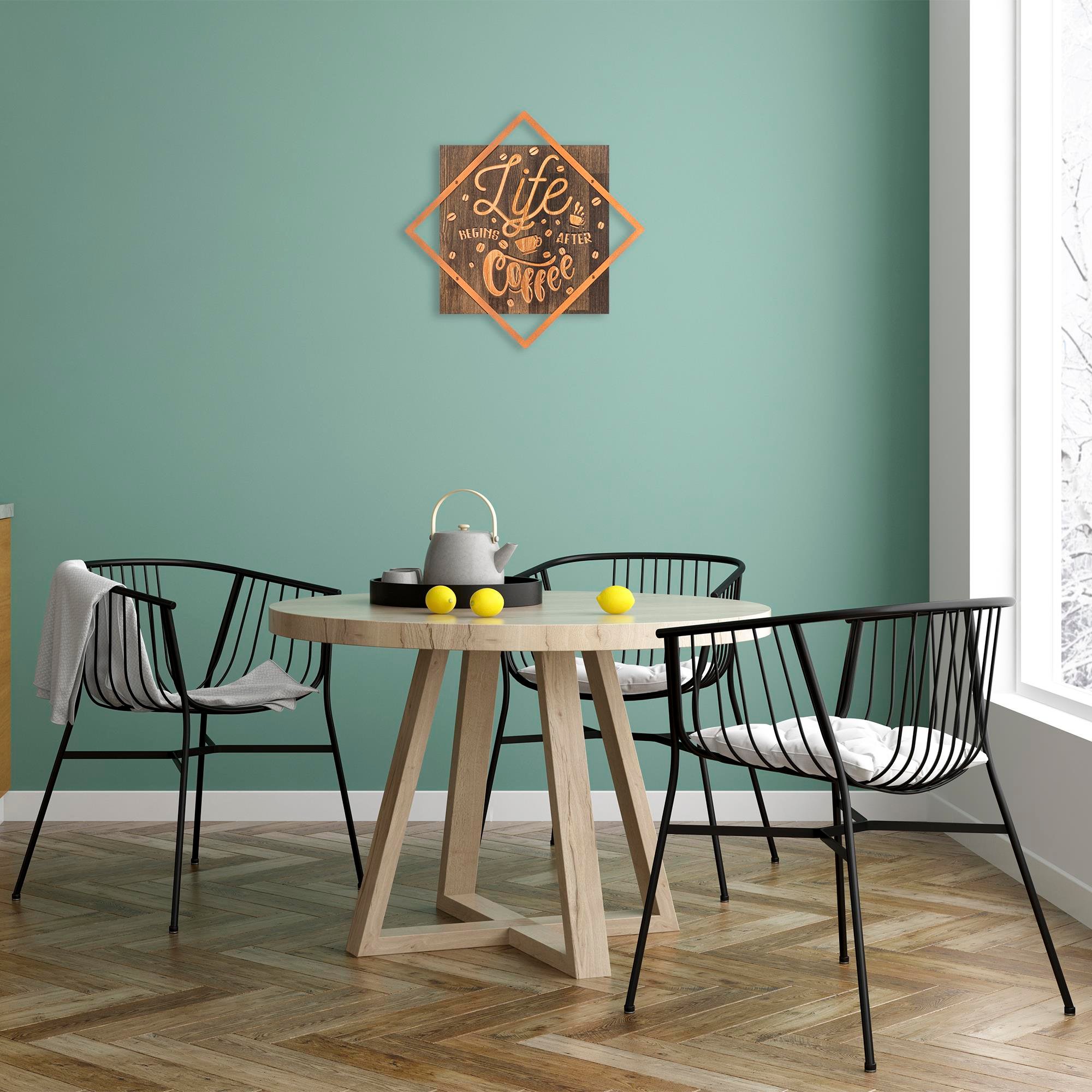 WT-037-COPPER METAL AHŞAP DUVAR PANOLARI
