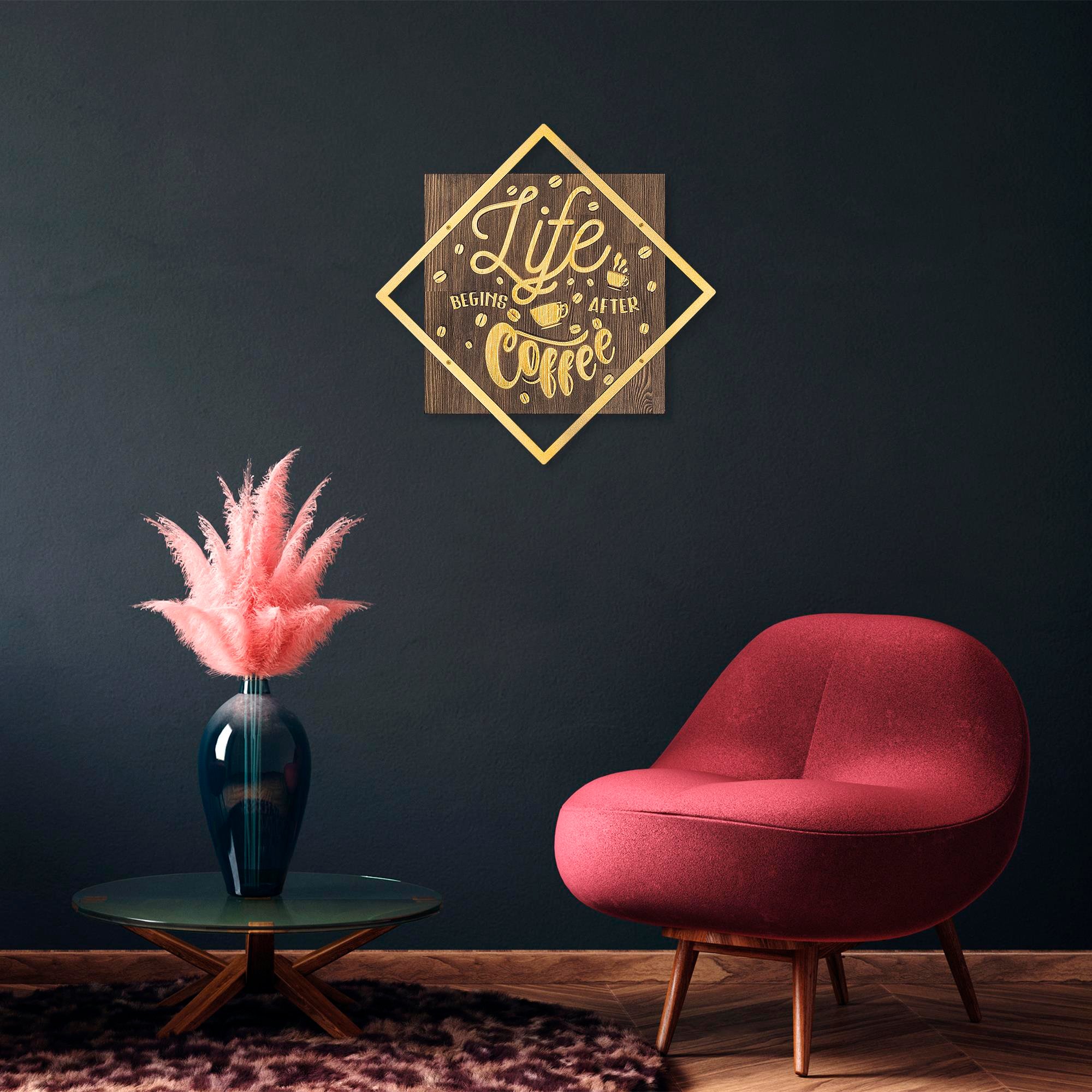 WT-037-GOLD METAL AHŞAP DUVAR PANOLARI