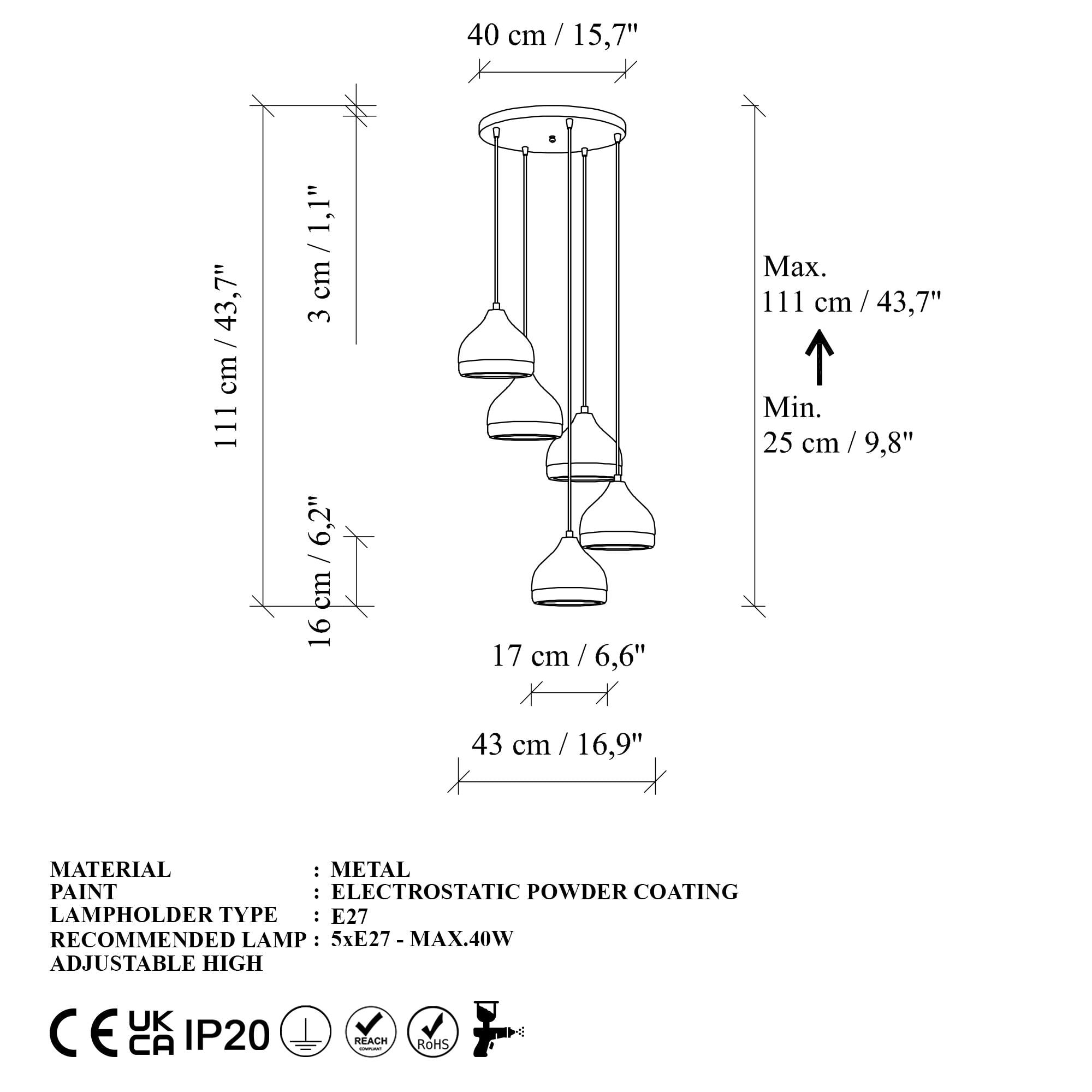 YILDO-M-7006, METAL SIVAMA 5'Lİ TEPSİ SARKIT