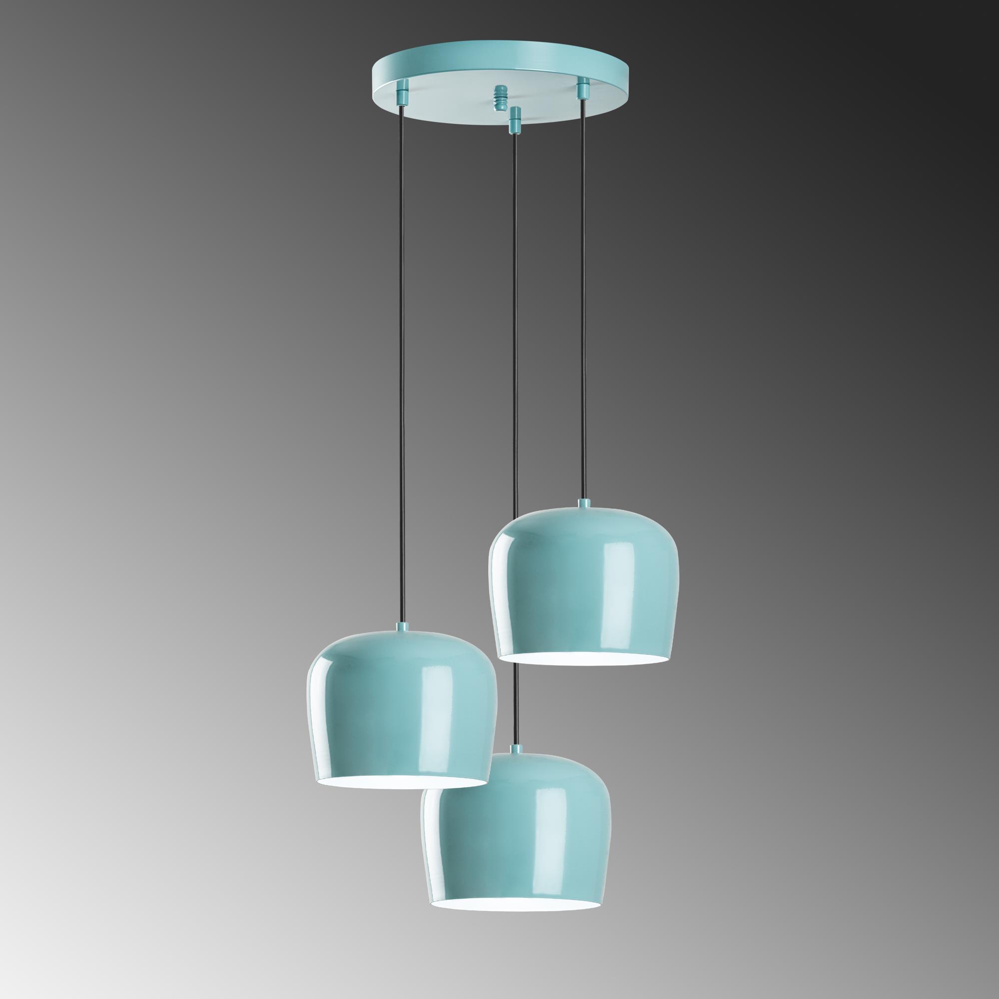 YOZGAT-N-1413-TURQUOISE, METAL SIVAMA 3'LÜ TEPSİ SARKIT