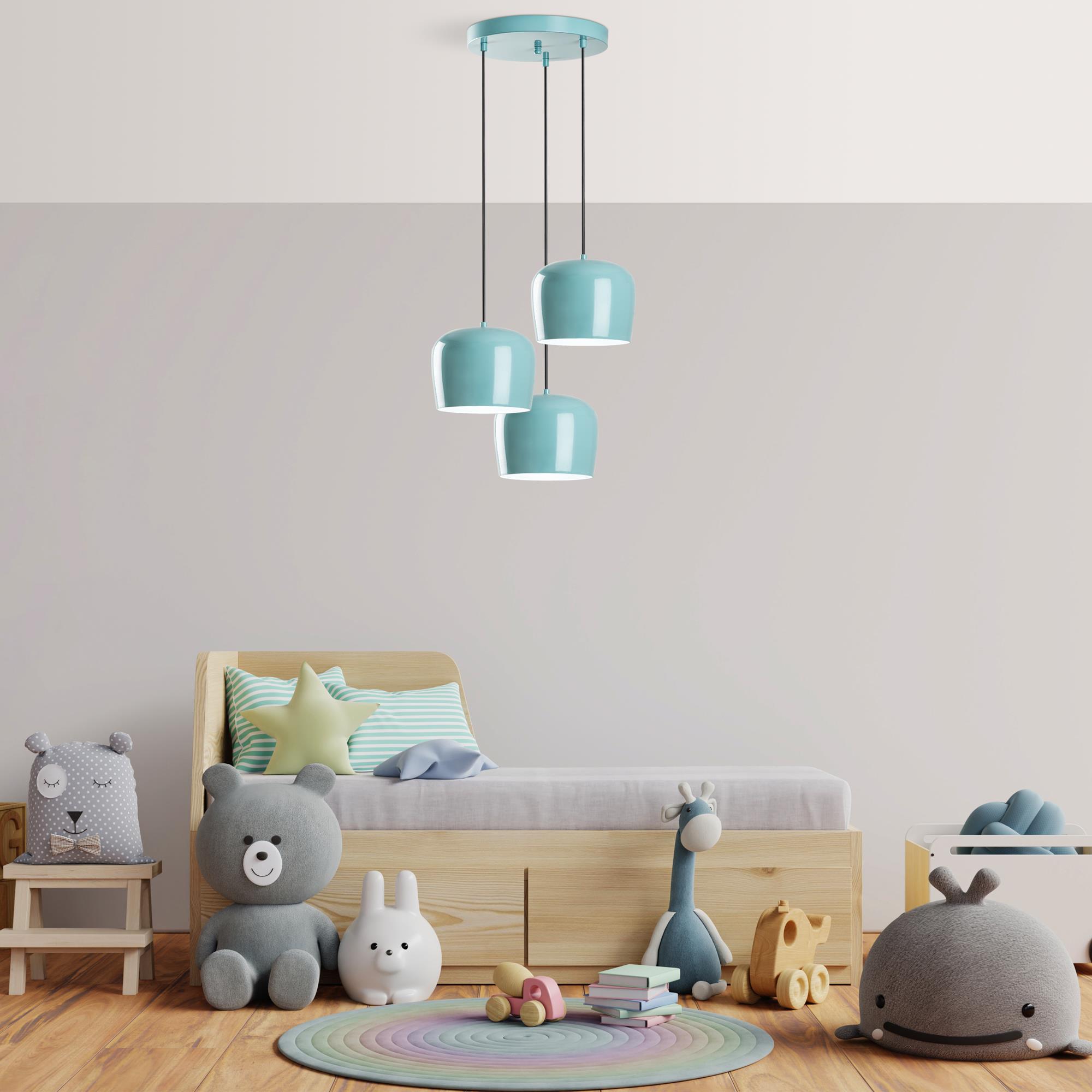 YOZGAT-N-1413-TURQUOISE, METAL SIVAMA 3'LÜ TEPSİ SARKIT