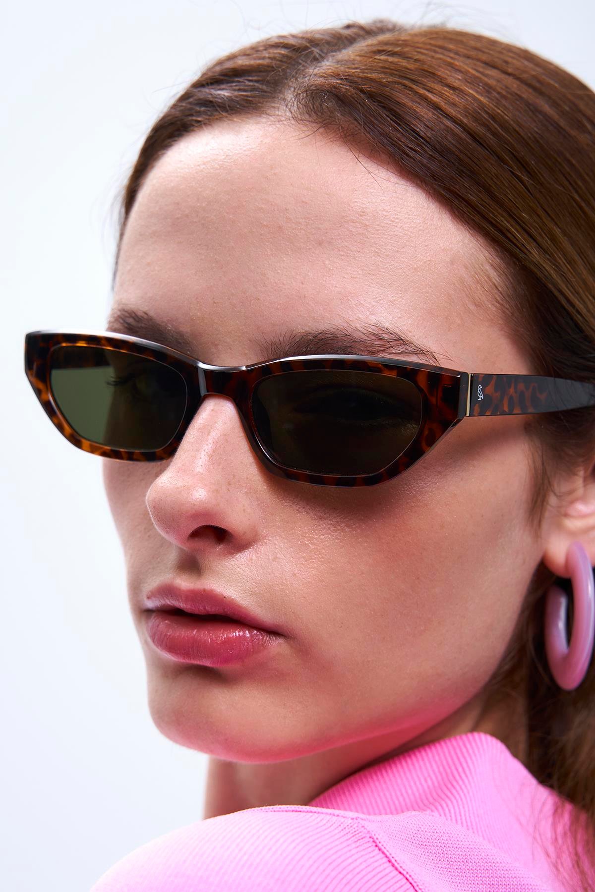 Aralık Leopard Green Güneş Gözlüğü