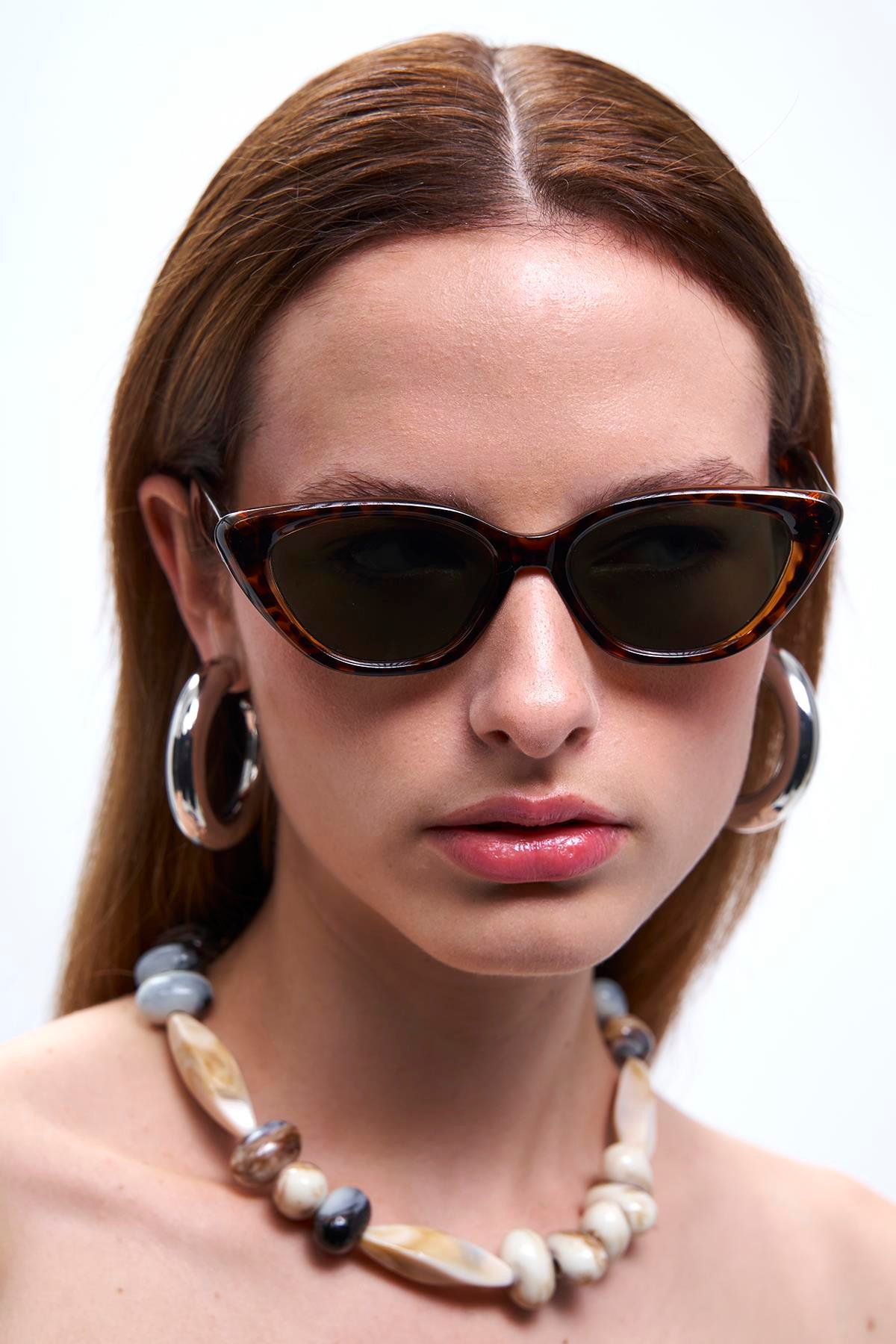 Asude Leopard Green Güneş Gözlüğü