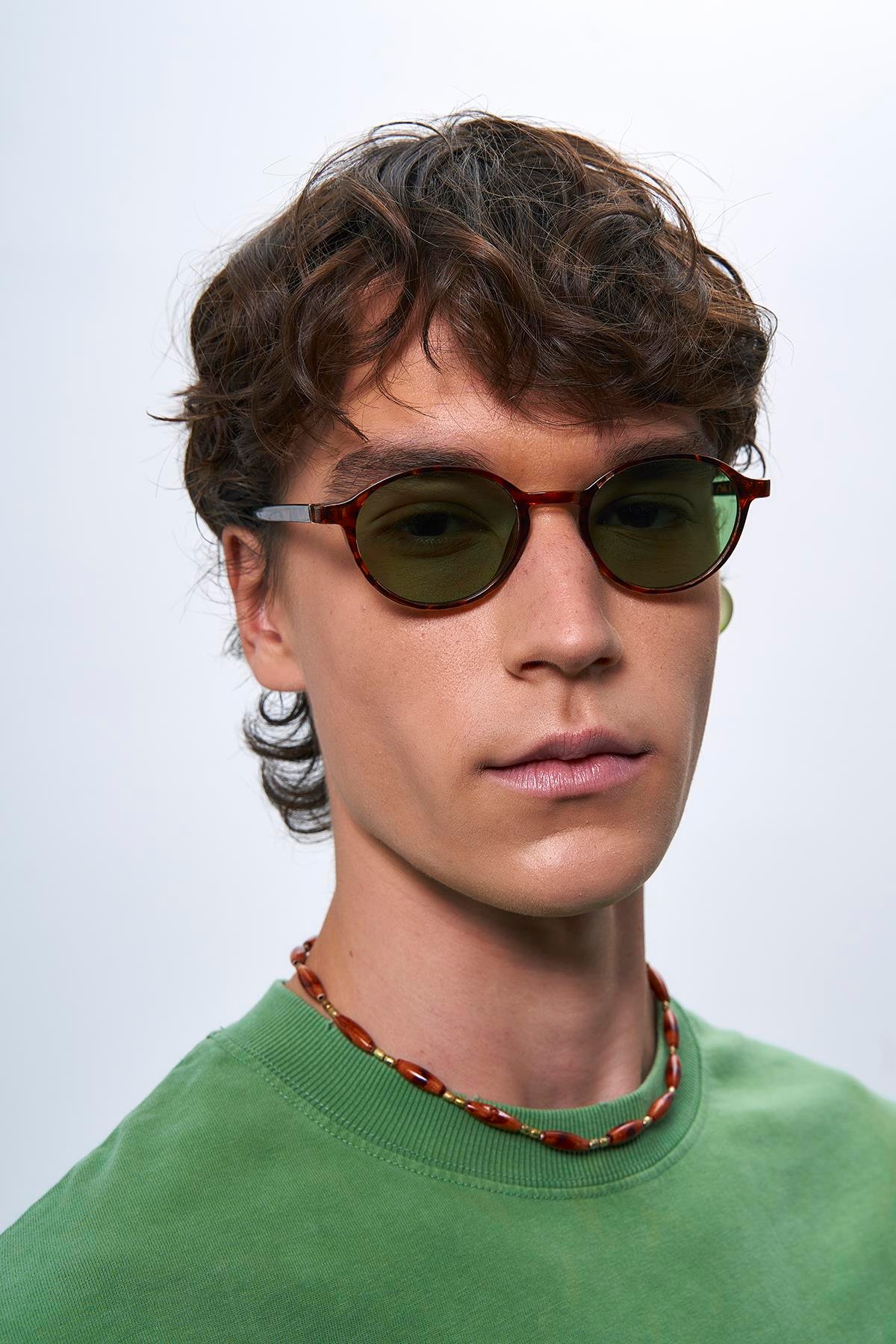 Cunda Leopard Green Erkek Güneş Gözlüğü