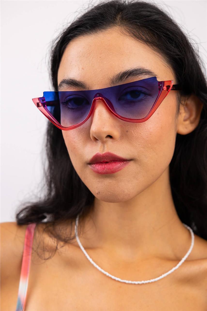 Cut Red Blue Güneş Gözlüğü