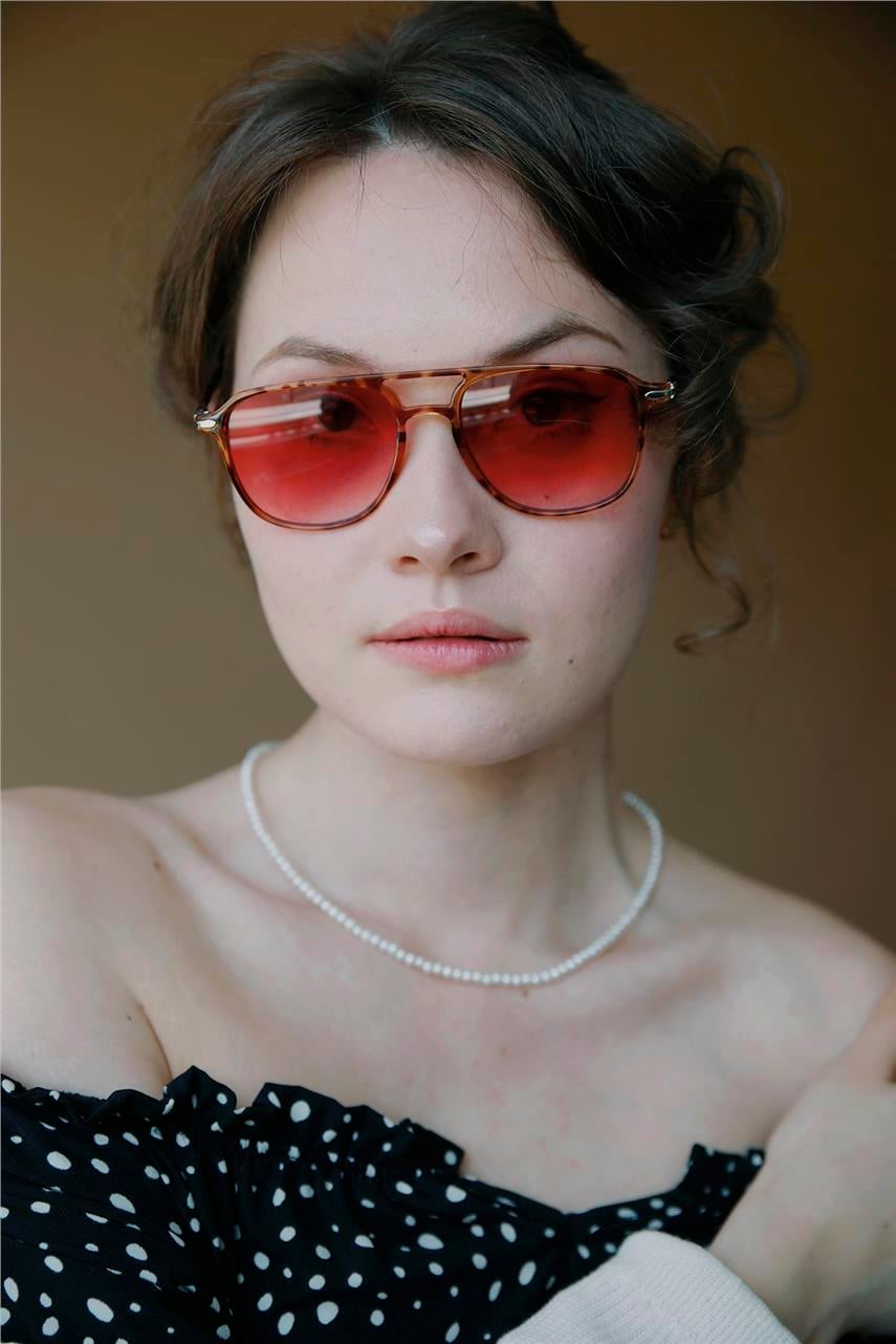 Dilhiara Leopard Red Güneş Gözlüğü