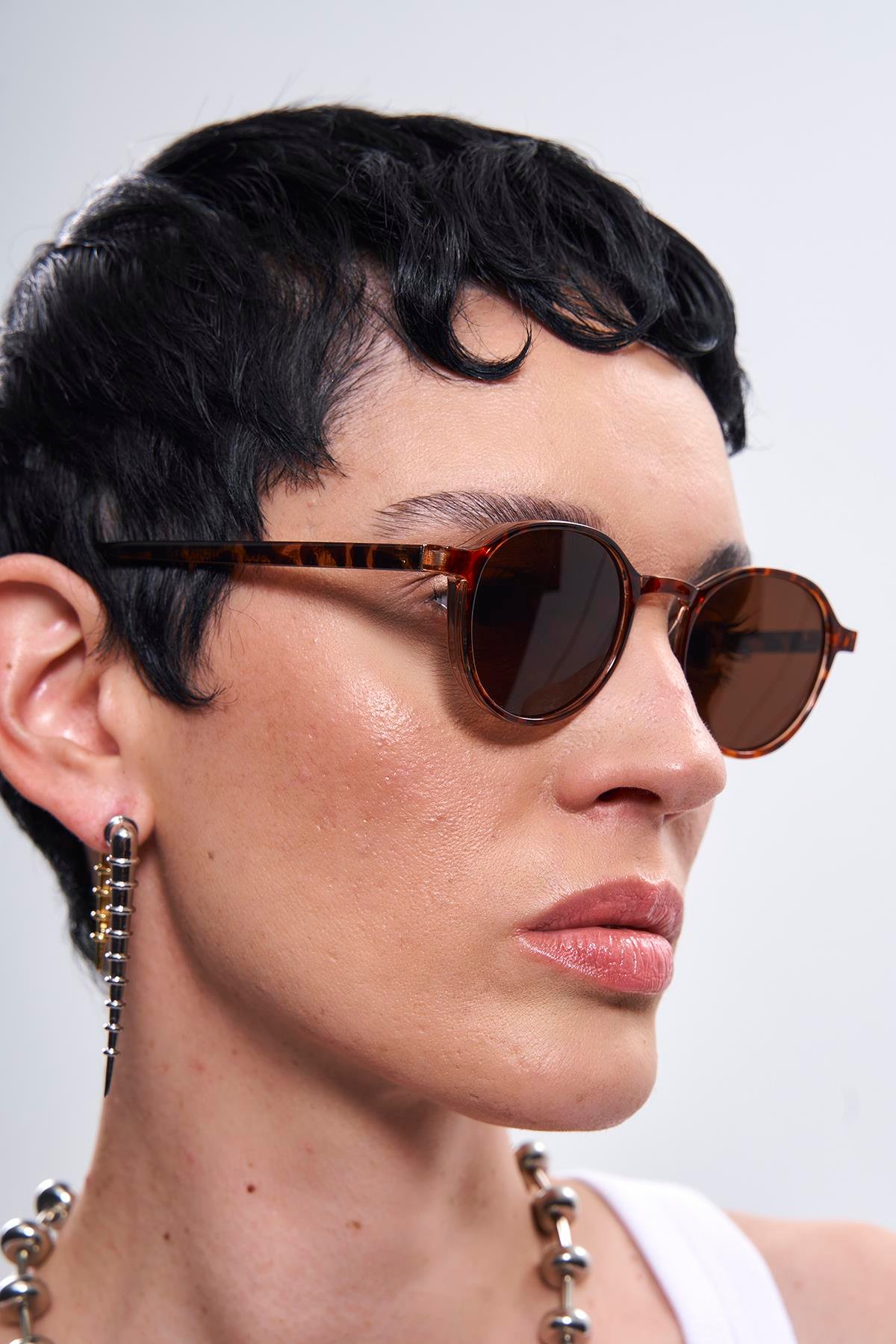 Donna Leopard Brown Güneş Gözlüğü