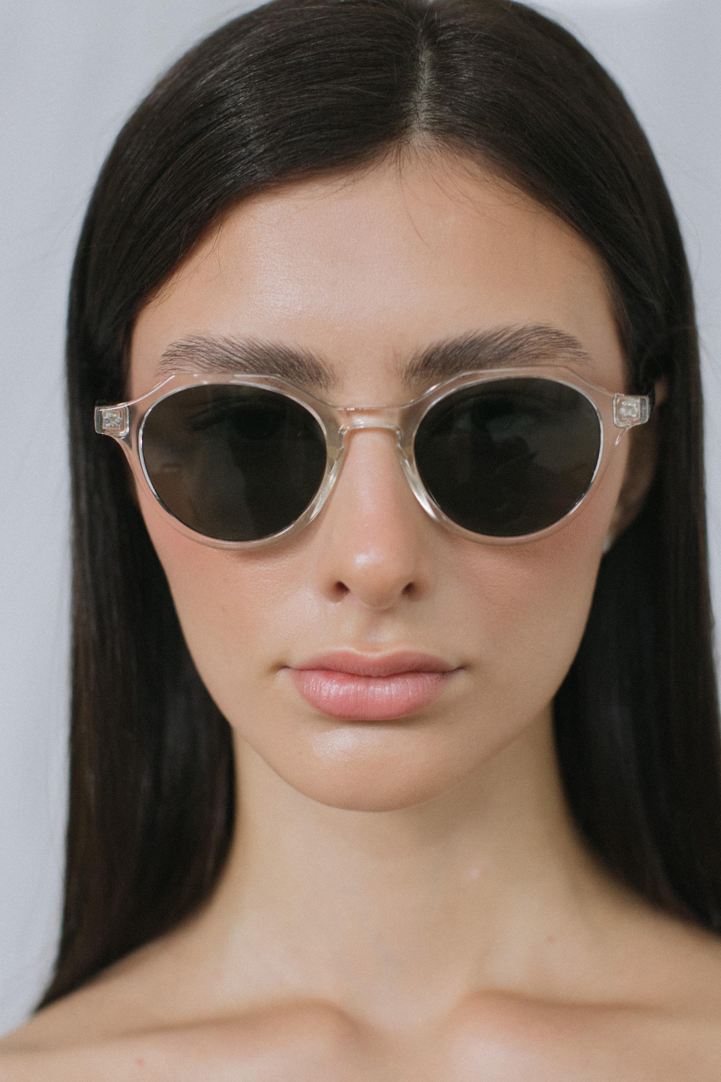 Eline Clear Leopard Green Güneş Gözlüğü