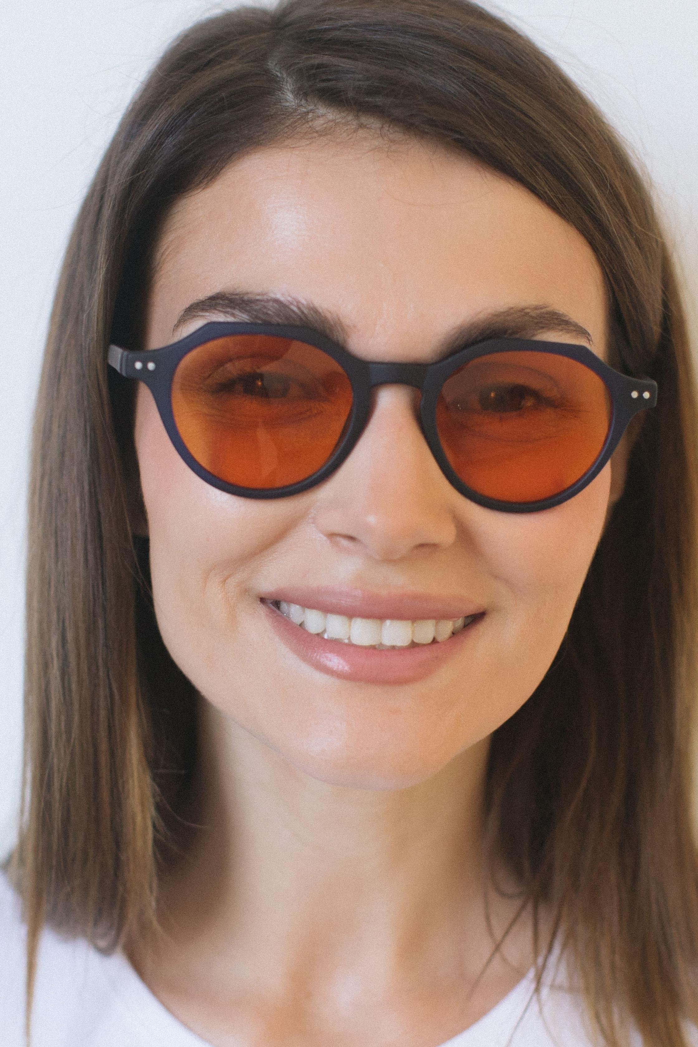 Eline Matt Navy Orange Güneş Gözlüğü