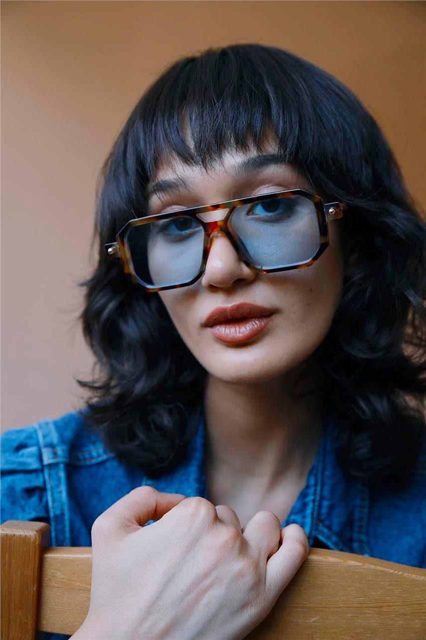 Fyodor Leopard Blue Güneş Gözlüğü