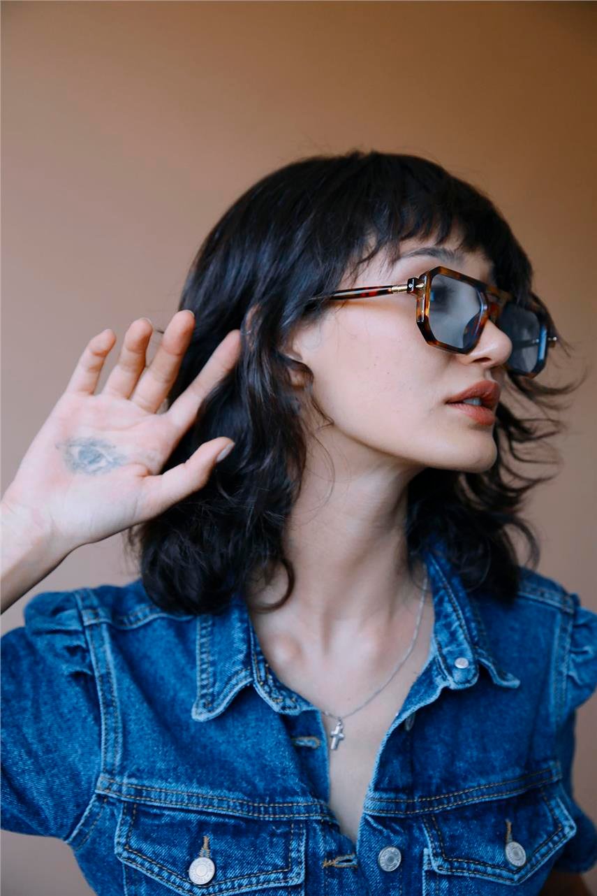 Fyodor Leopard Blue Güneş Gözlüğü