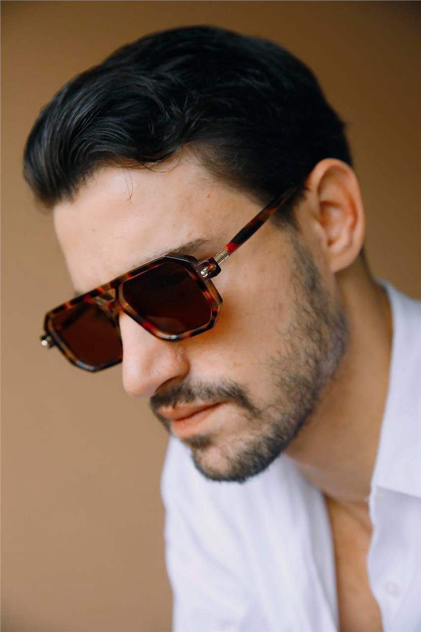 Fyodor Leopard Brown Erkek Güneş Gözlüğü