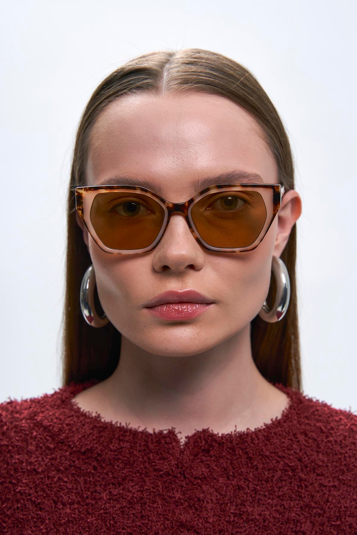 Jadon Leopard Brown Güneş Gözlüğü