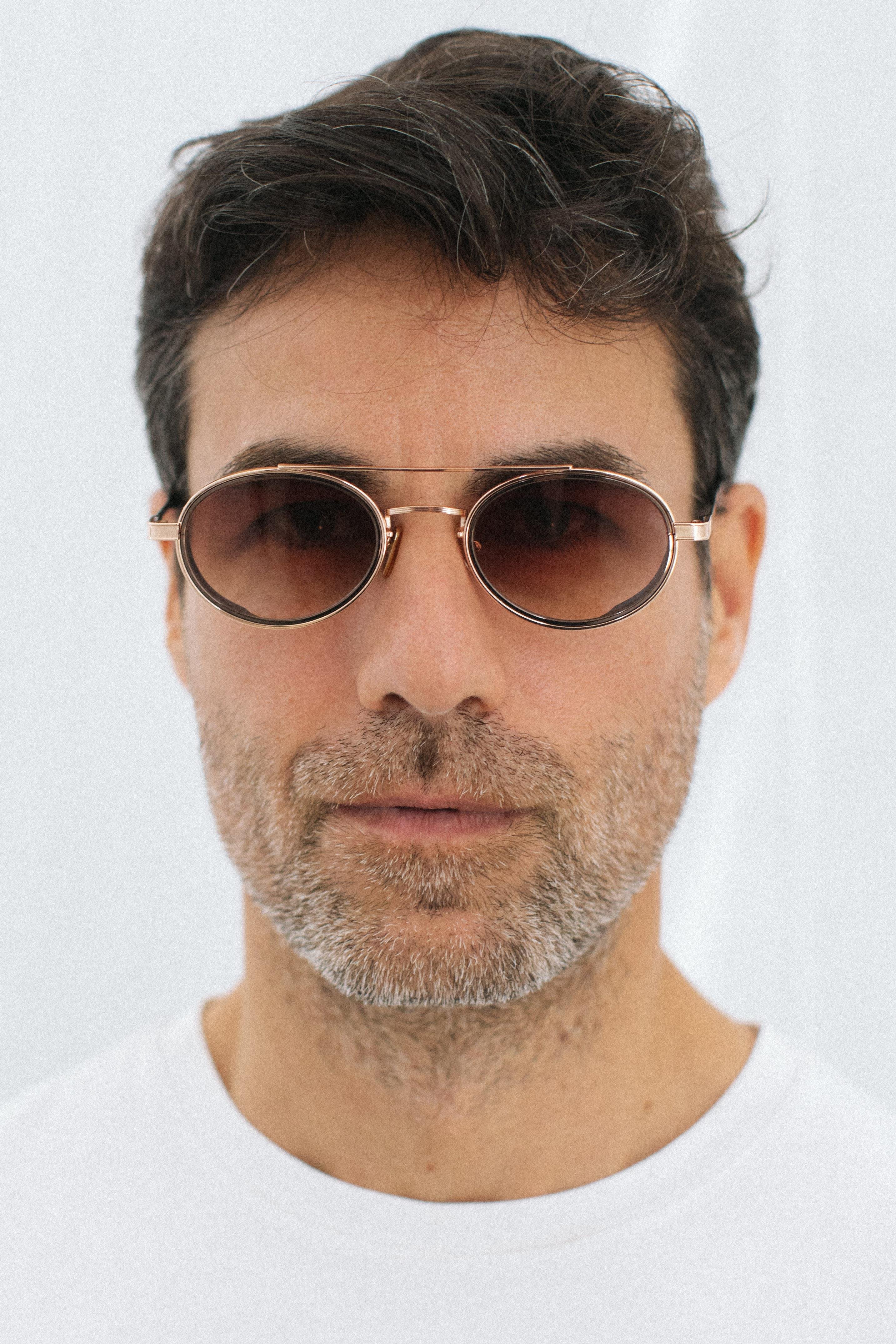 Larg Gold Brown Degrade Erkek Güneş Gözlüğü