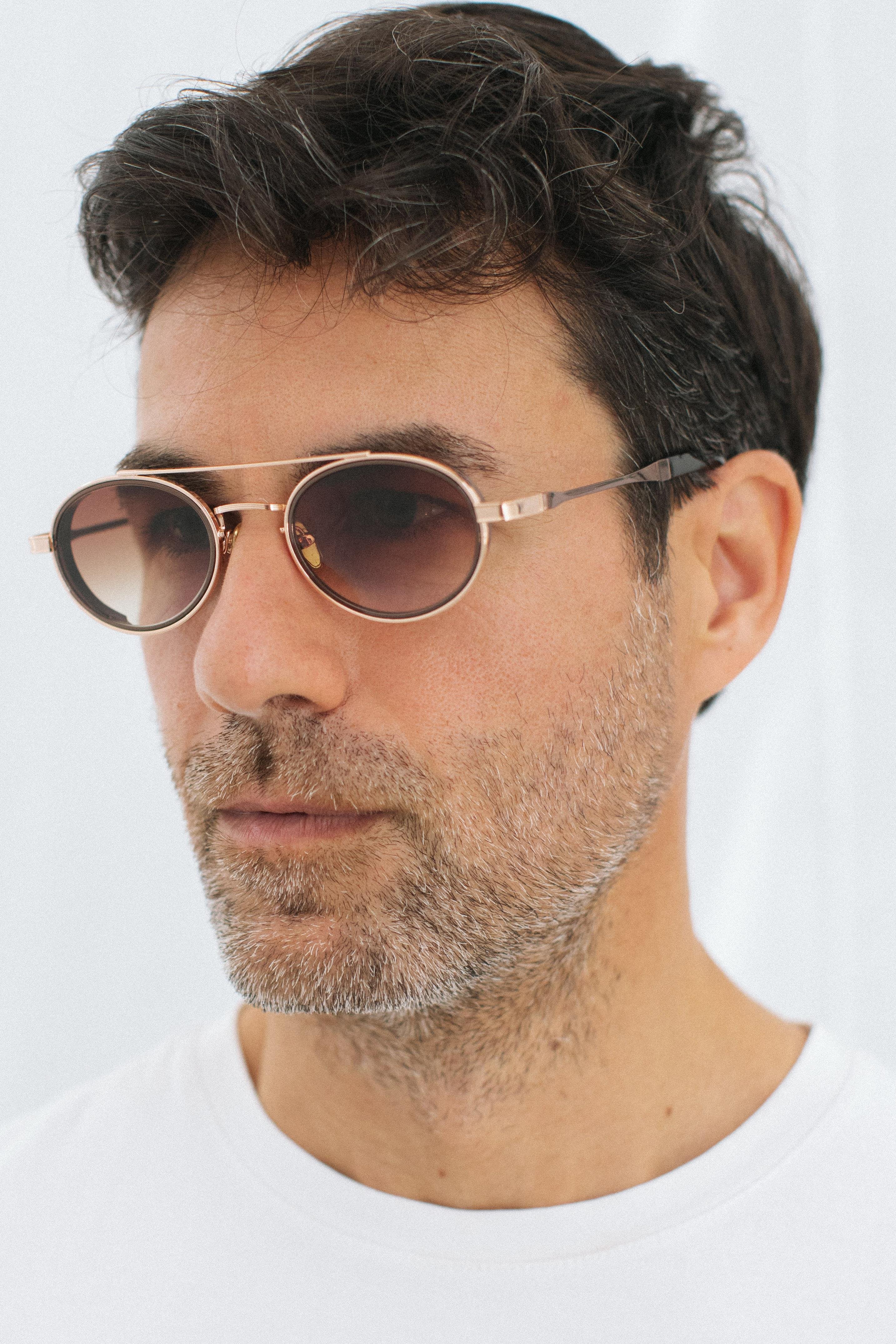 Larg Gold Brown Degrade Erkek Güneş Gözlüğü