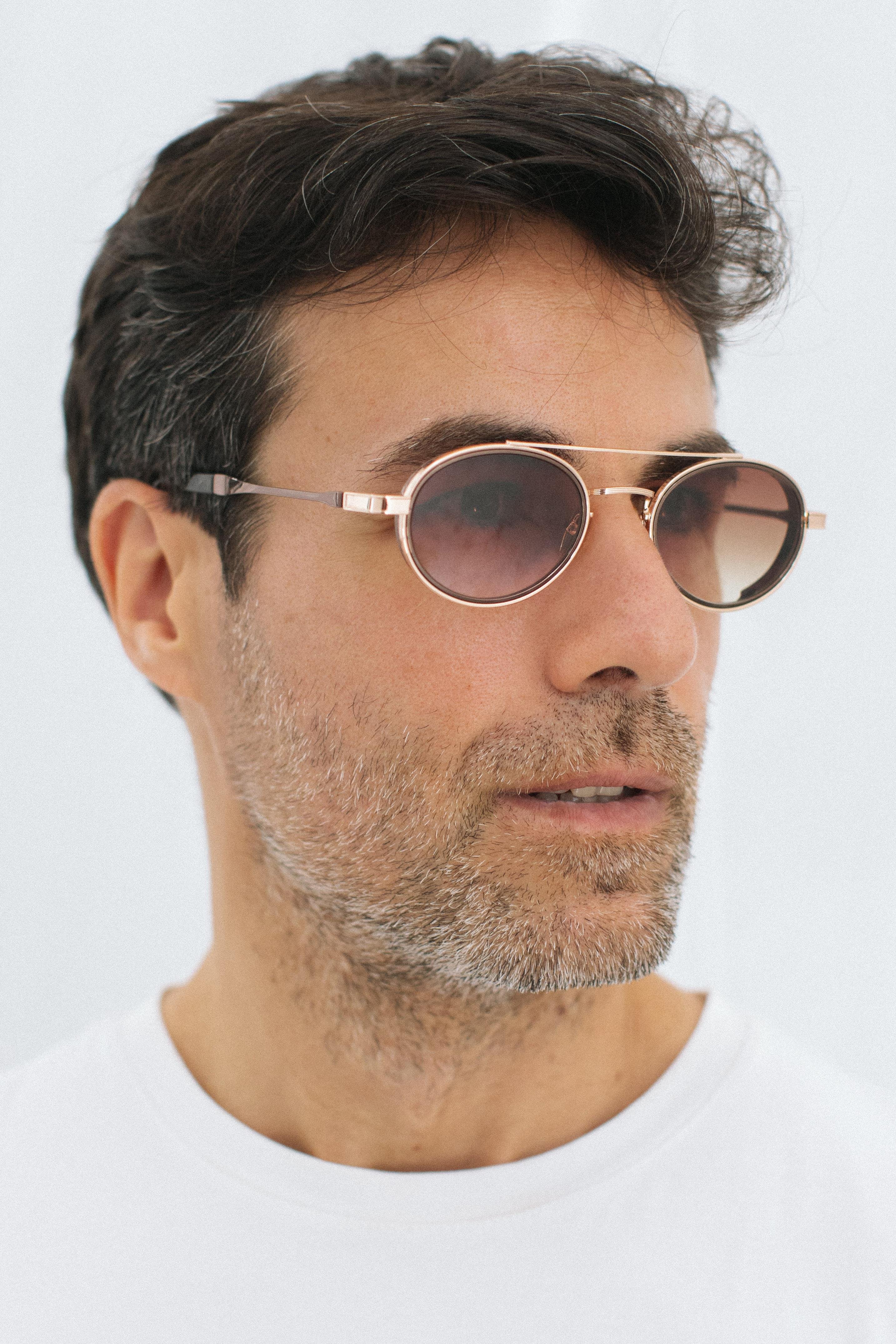 Larg Gold Brown Degrade Erkek Güneş Gözlüğü