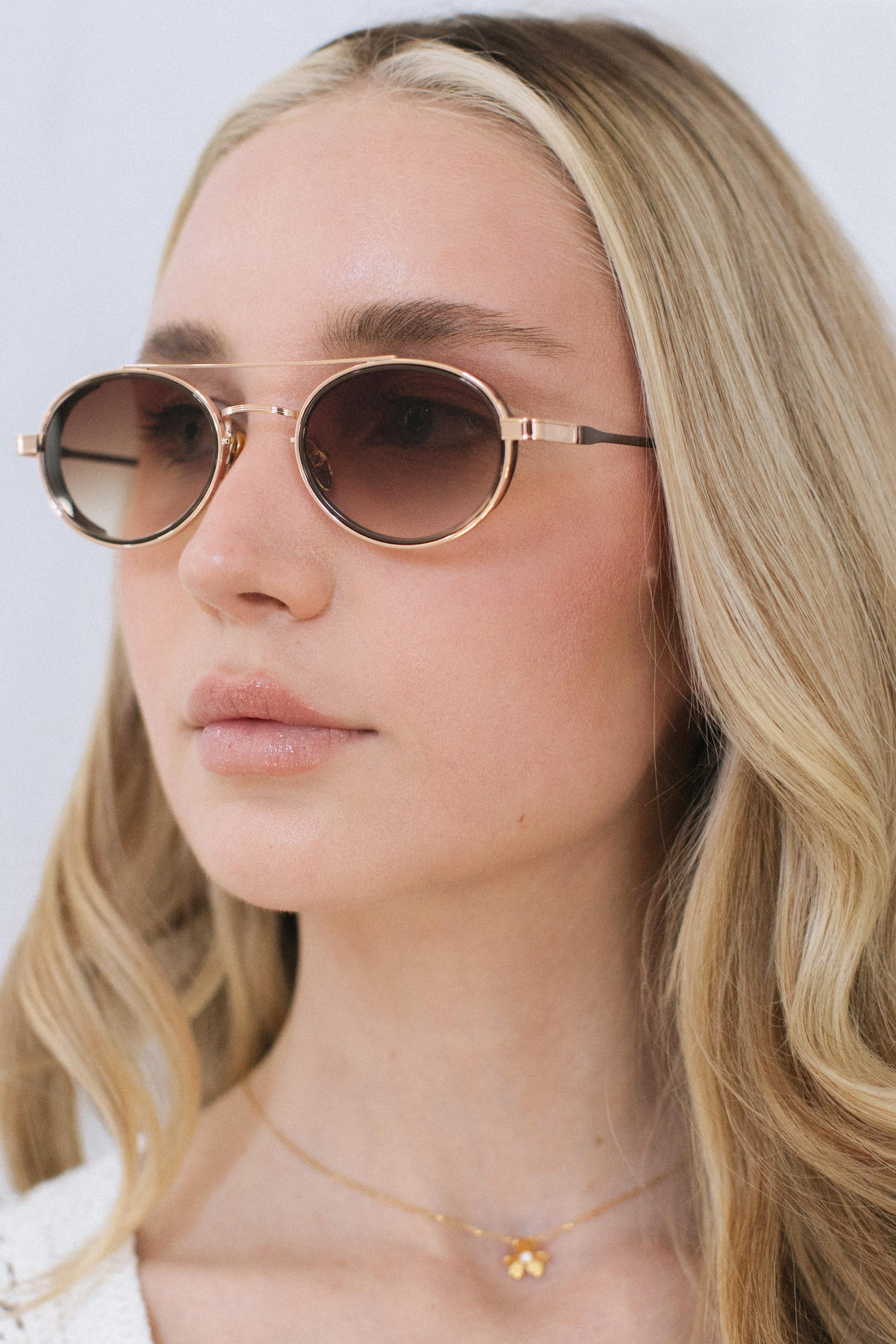 Larg Gold Brown Degrade Güneş Gözlüğü