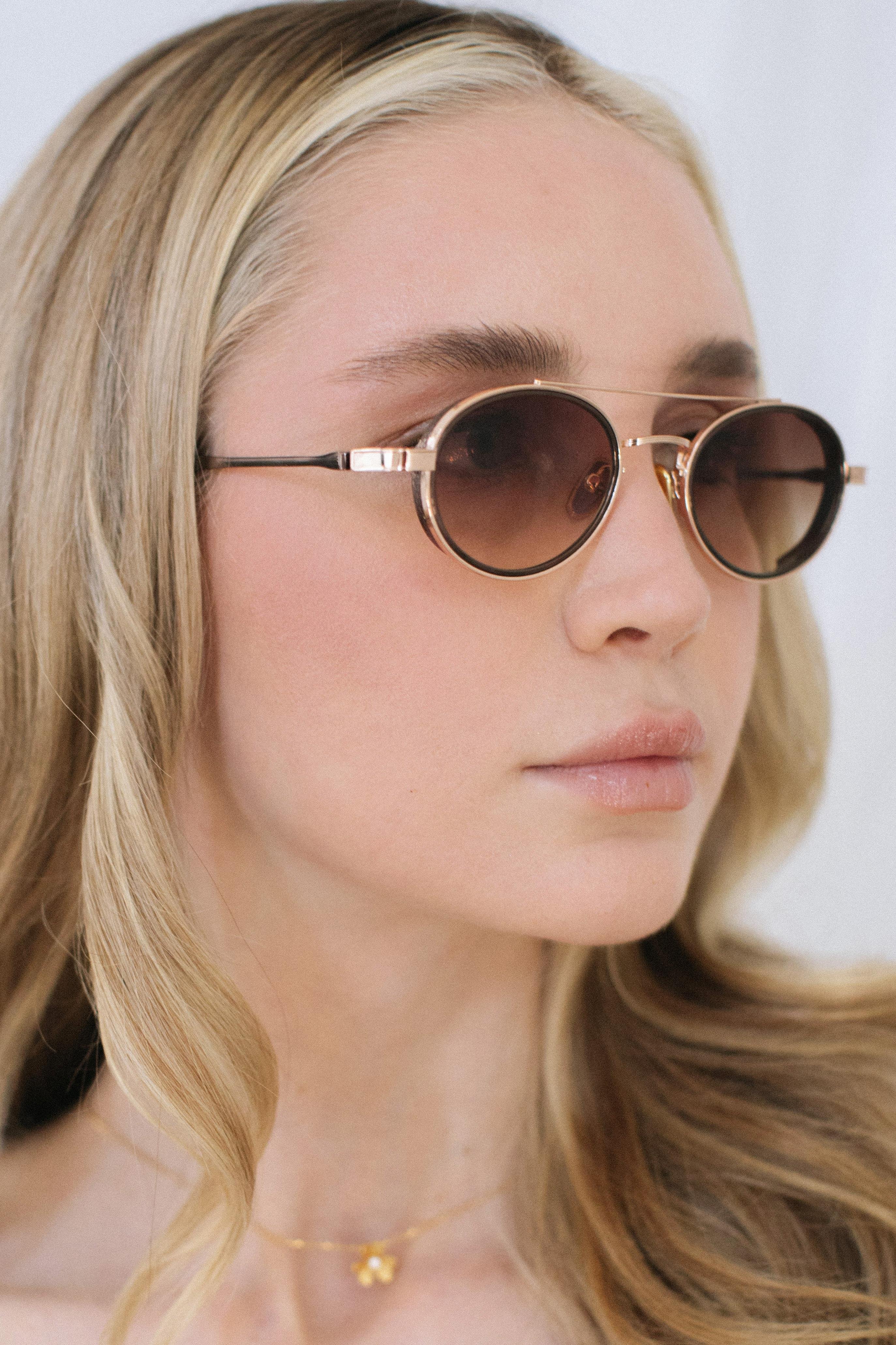 Larg Gold Brown Degrade Güneş Gözlüğü