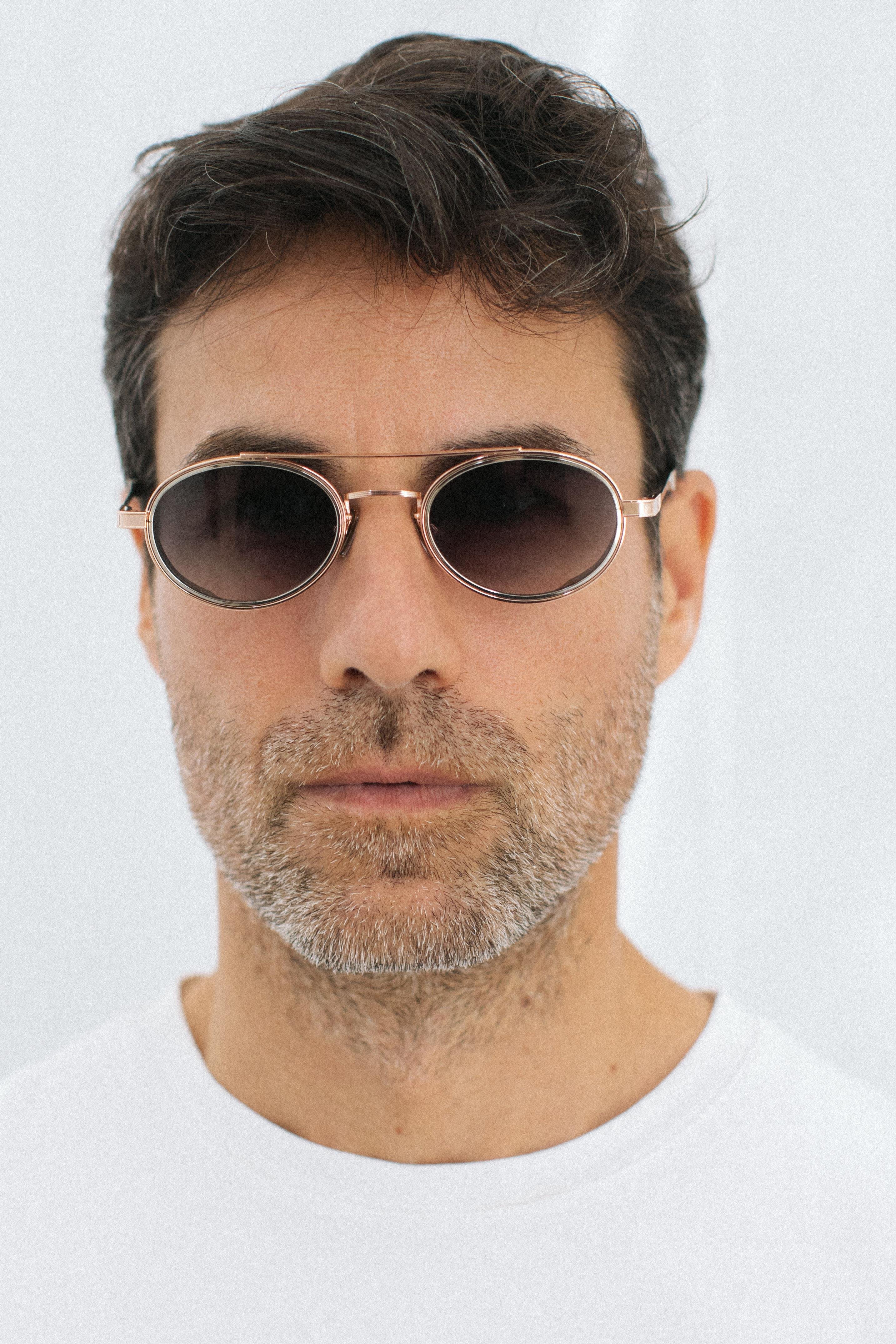 Larg Gold Silver Green Degrade Erkek Güneş Gözlüğü