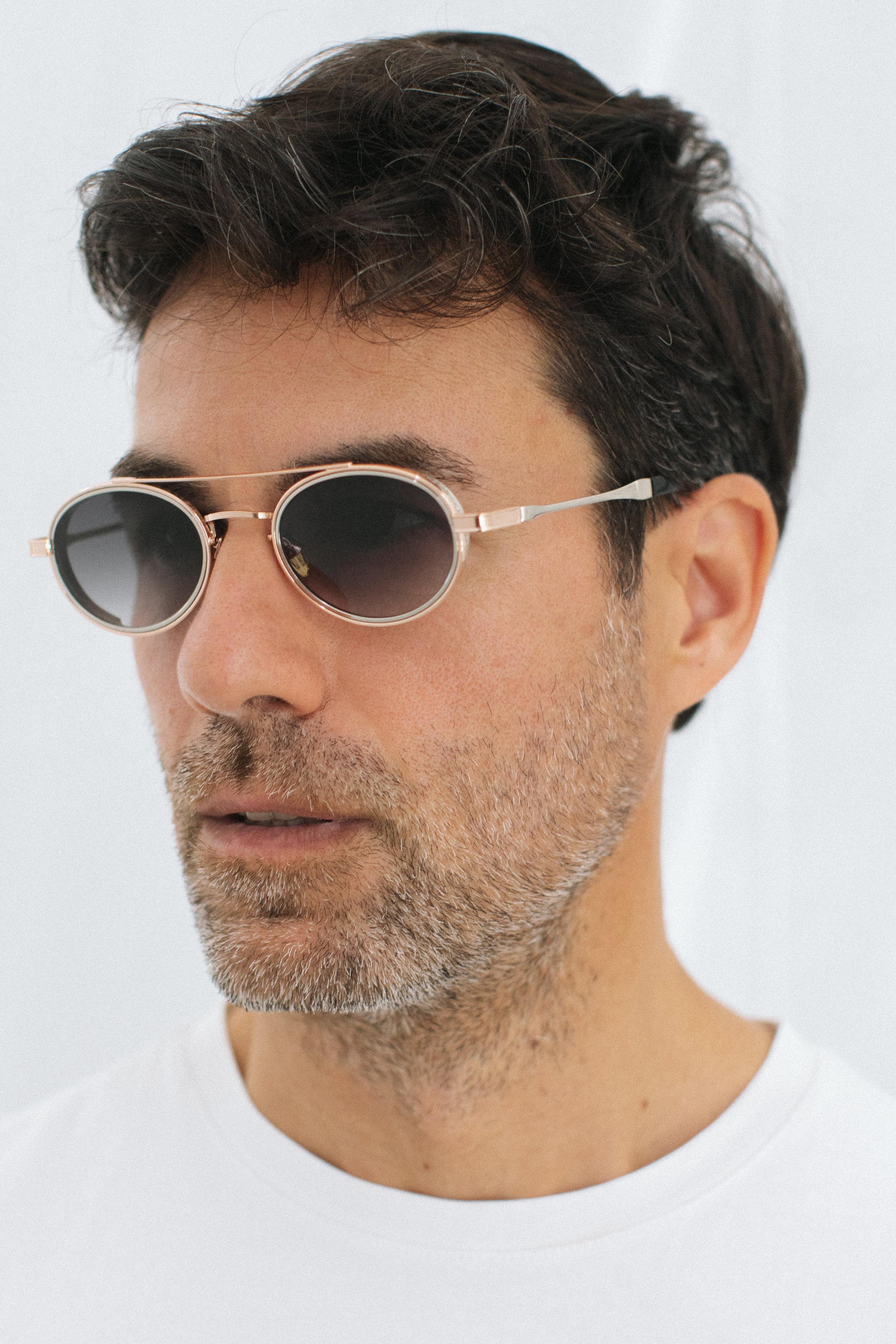 Larg Gold Silver Green Degrade Erkek Güneş Gözlüğü