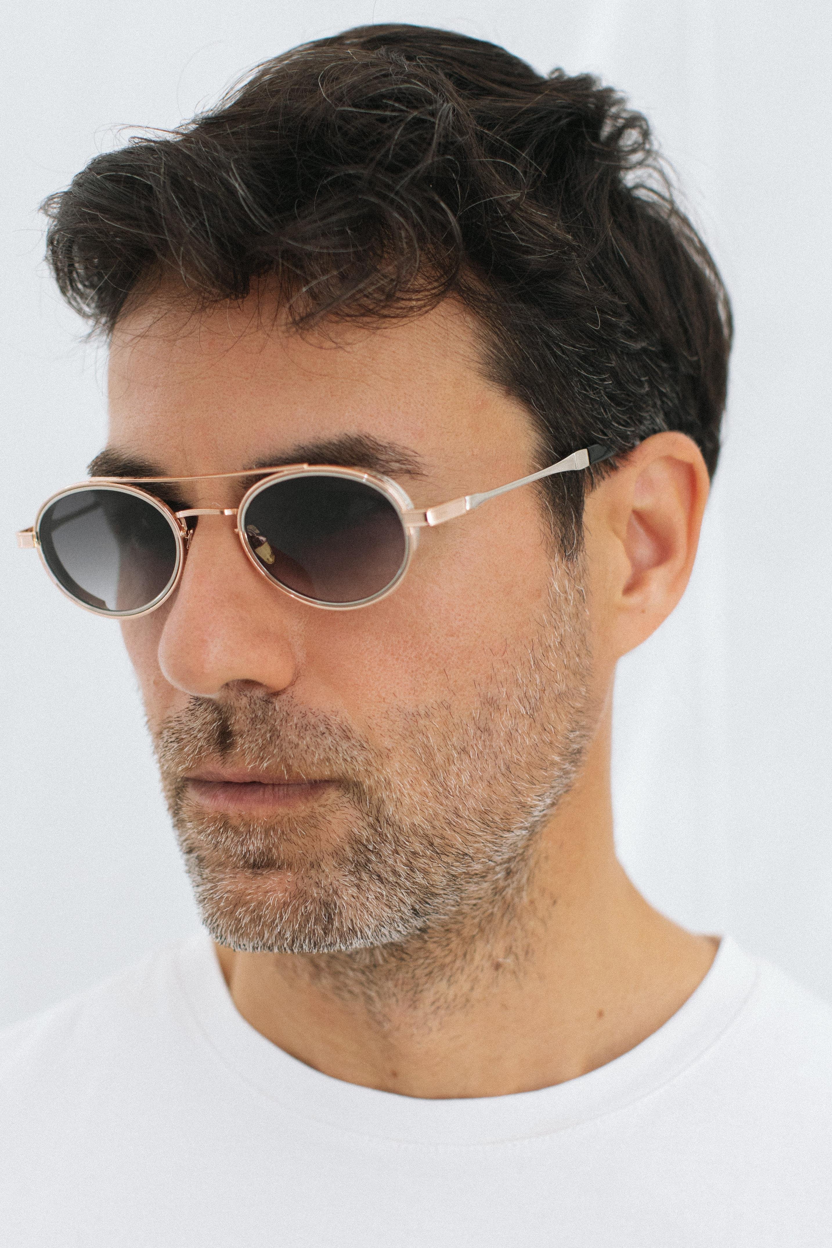 Larg Gold Silver Green Degrade Erkek Güneş Gözlüğü