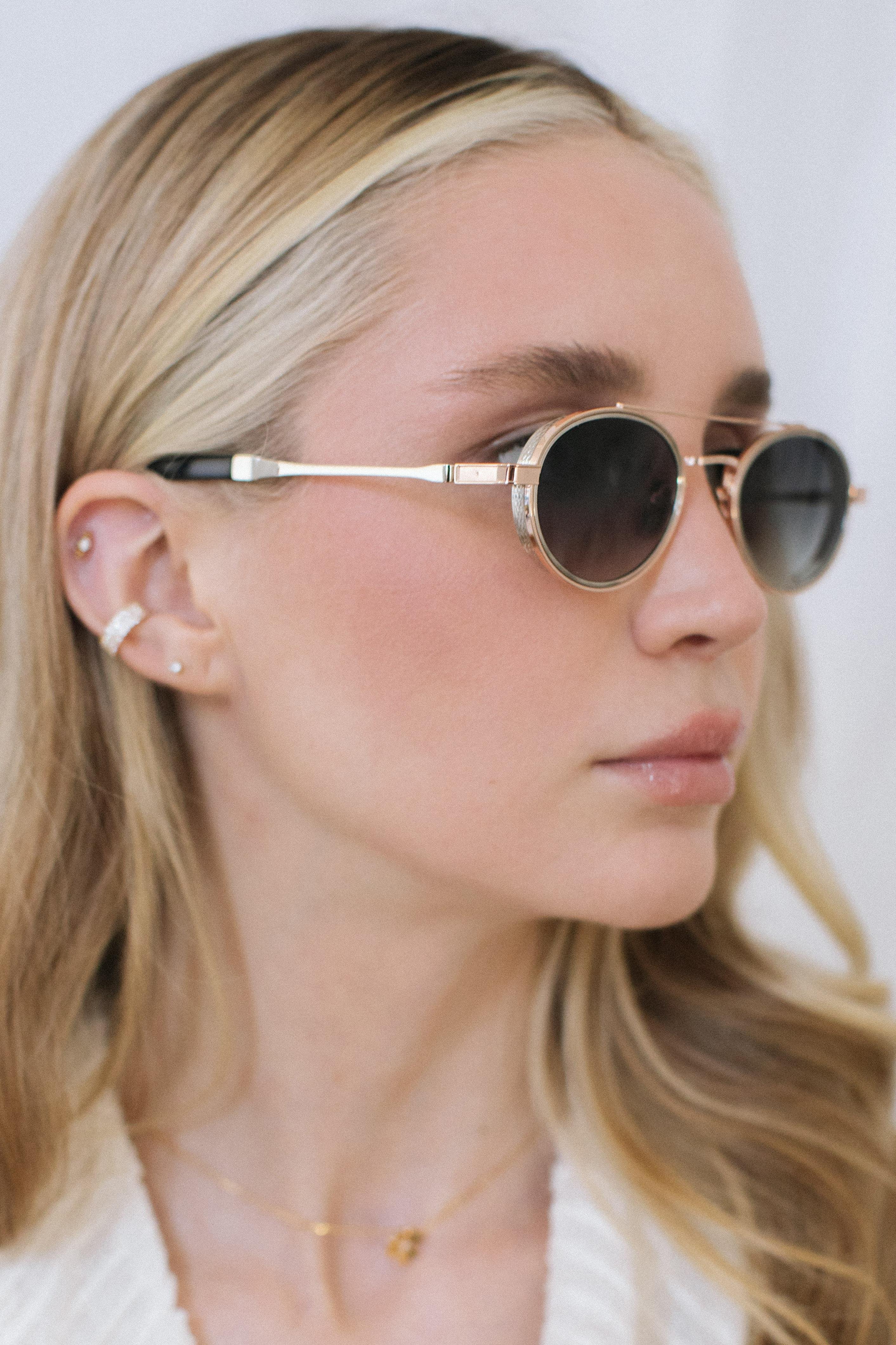 Larg Gold Silver Green Degrade Güneş Gözlüğü