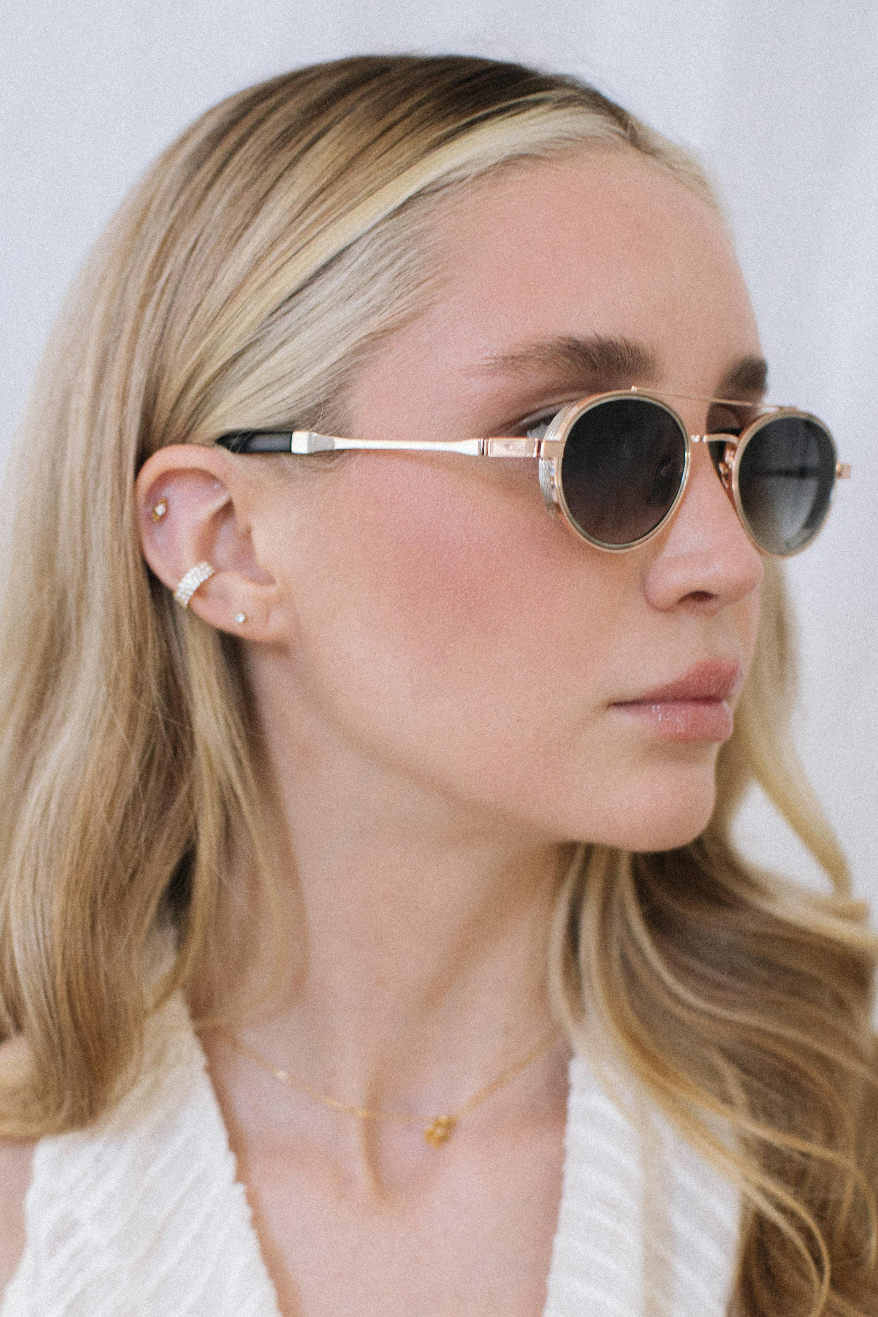 Larg Gold Silver Green Degrade Güneş Gözlüğü