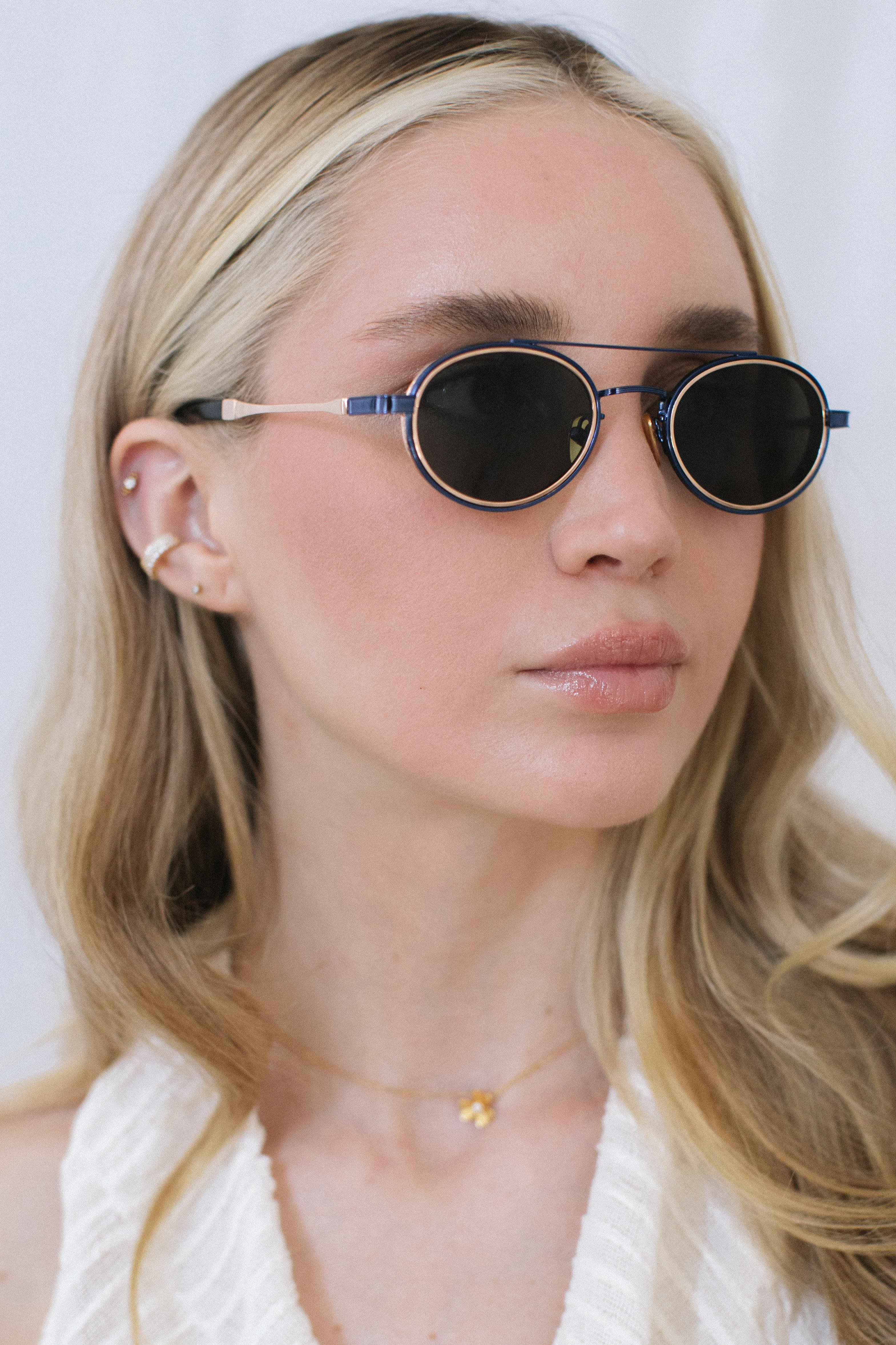 Larg Navy Gold Black Güneş Gözlüğü