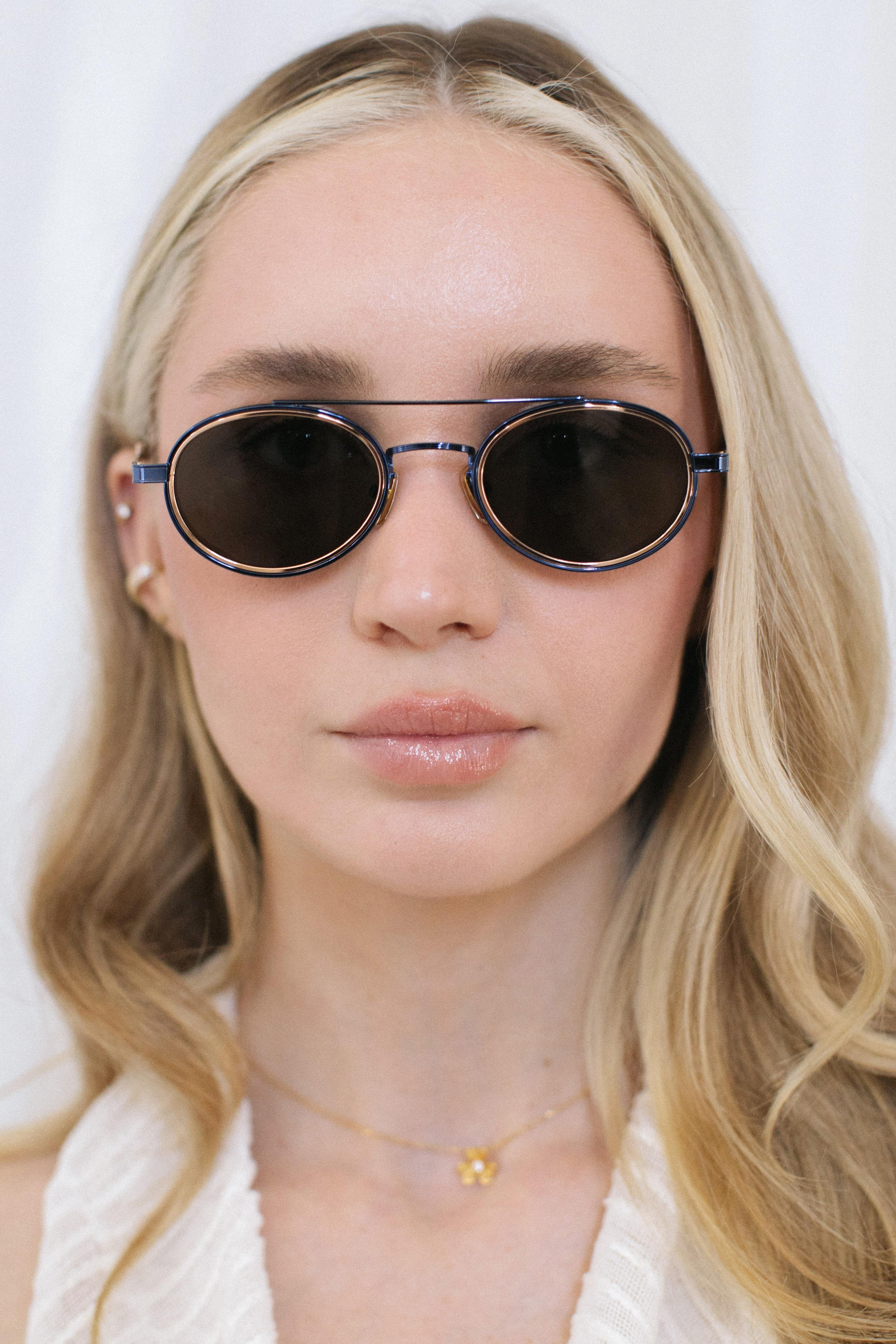 Larg Navy Gold Black Güneş Gözlüğü