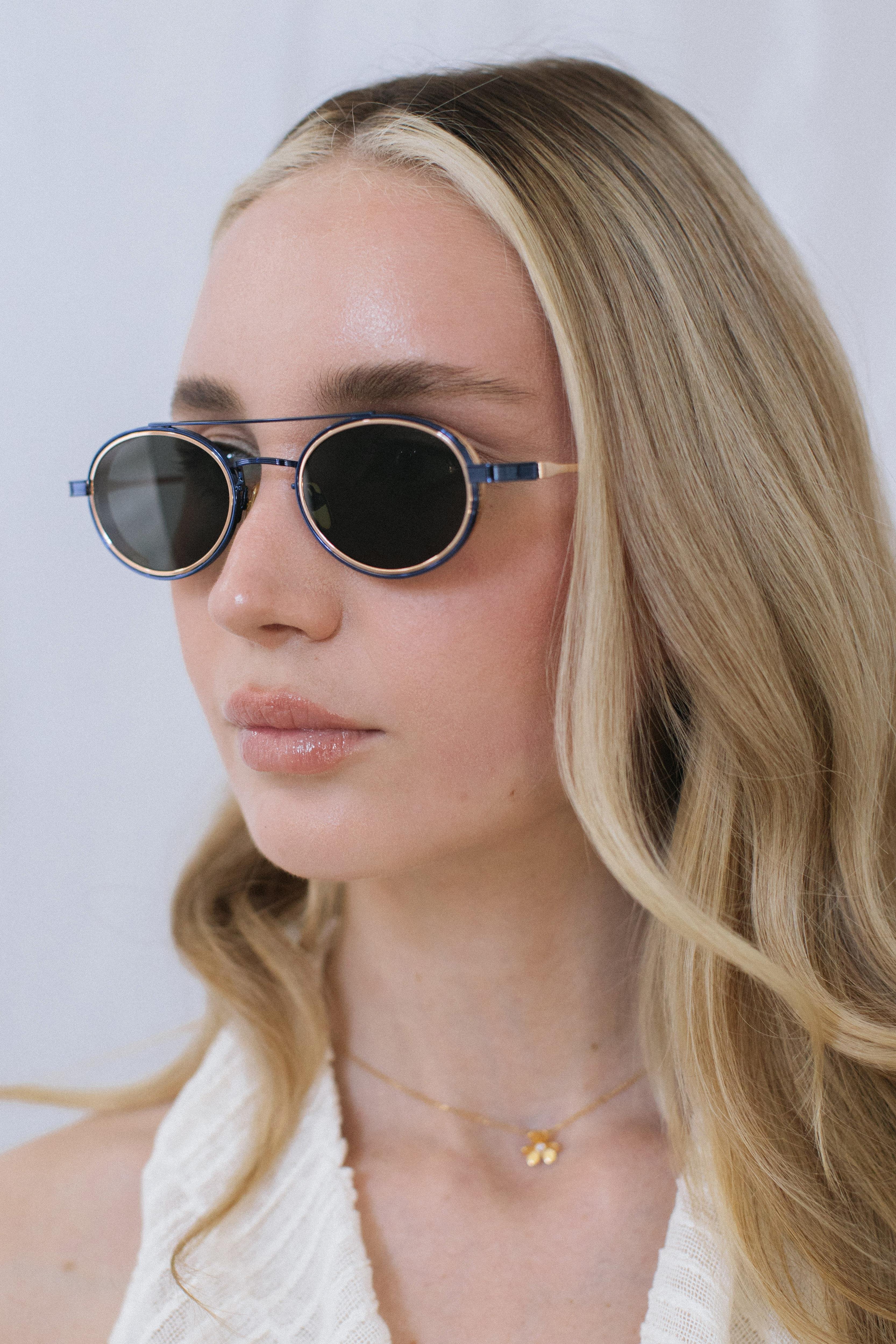 Larg Navy Gold Black Güneş Gözlüğü