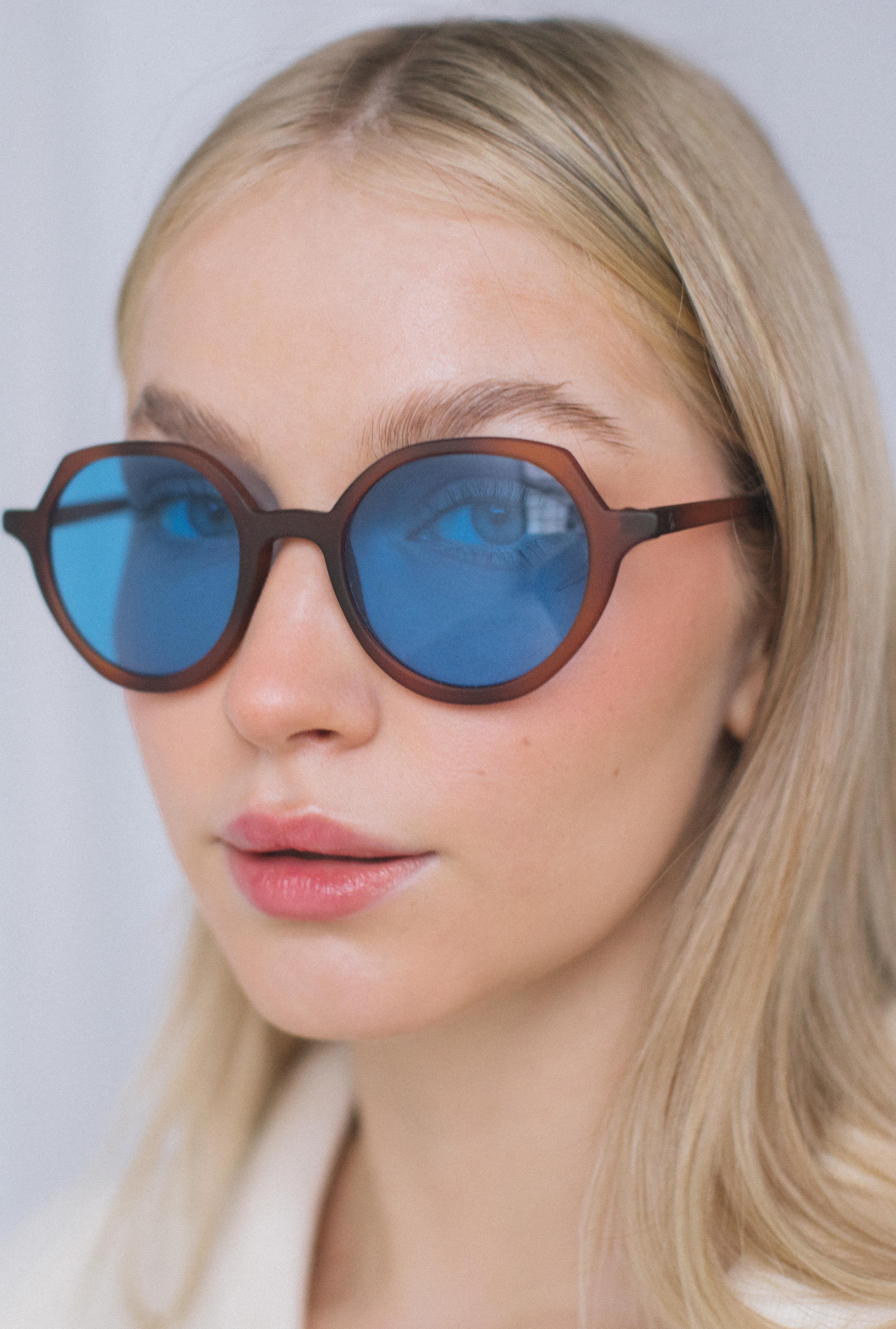 Leylek Matt Leopard Blue Güneş Gözlüğü