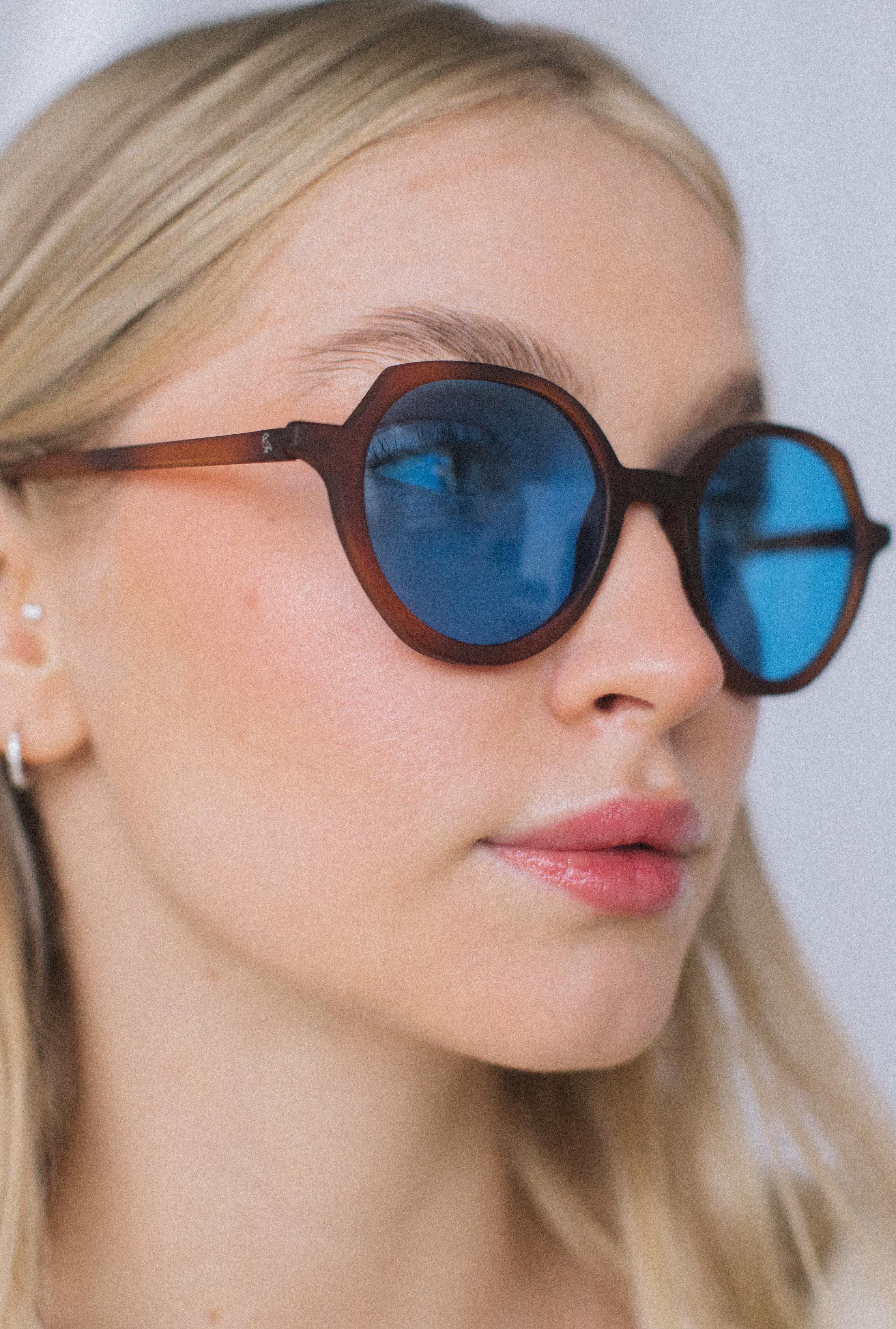 Leylek Matt Leopard Blue Güneş Gözlüğü