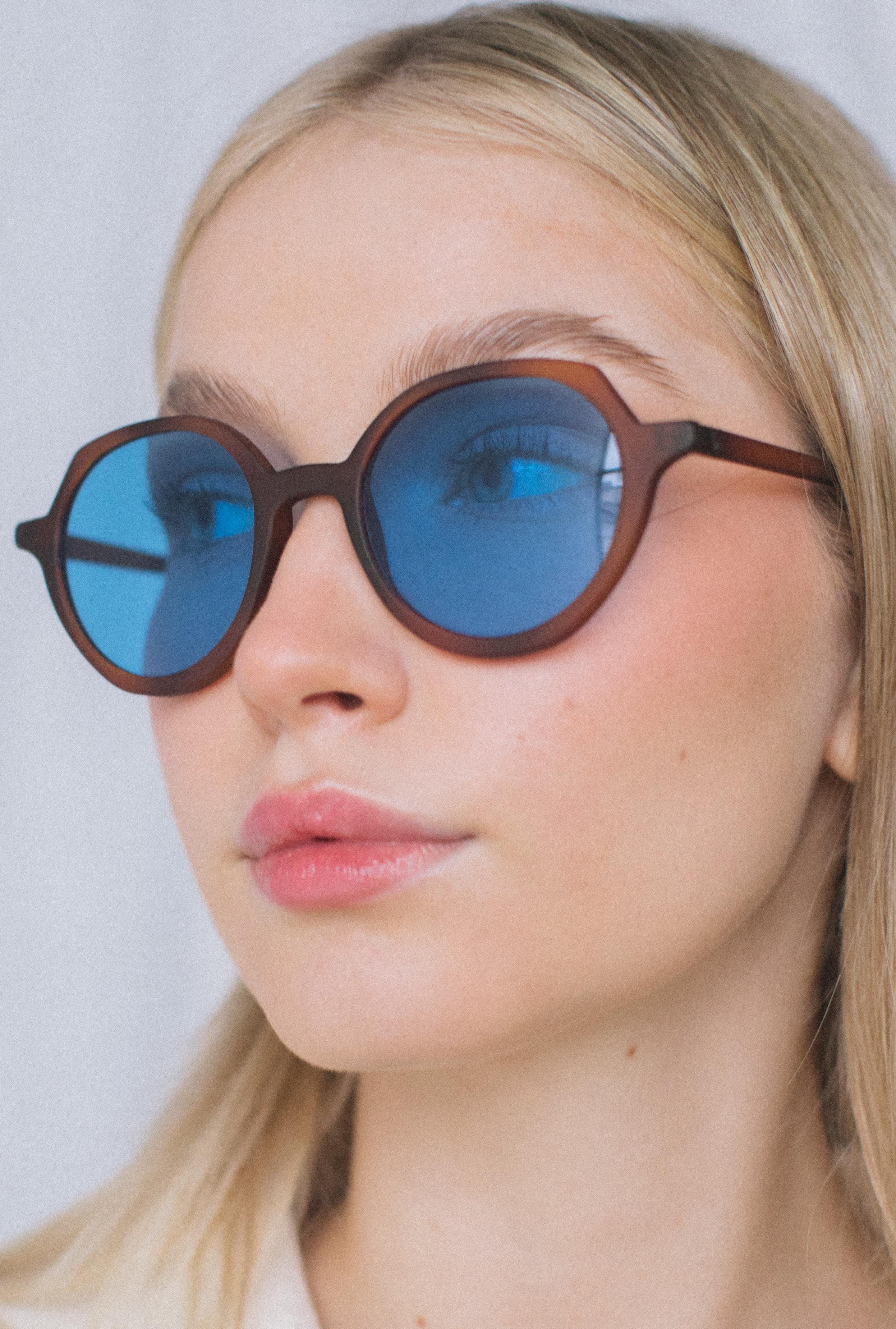 Leylek Matt Leopard Blue Güneş Gözlüğü