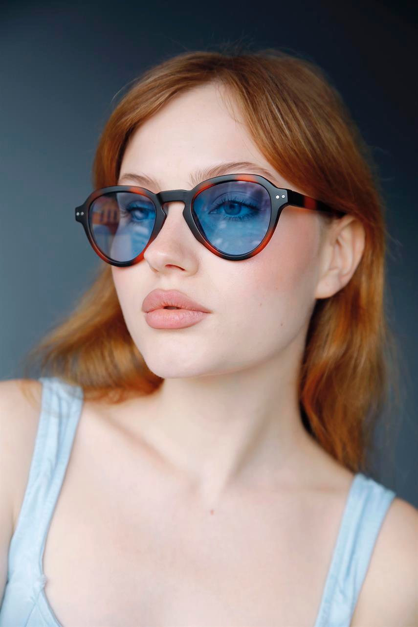 Mommo Leopard Blue Güneş Gözlüğü