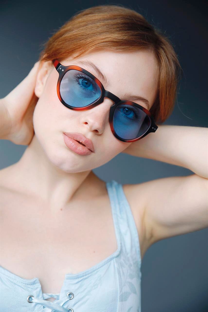 Mommo Leopard Blue Güneş Gözlüğü