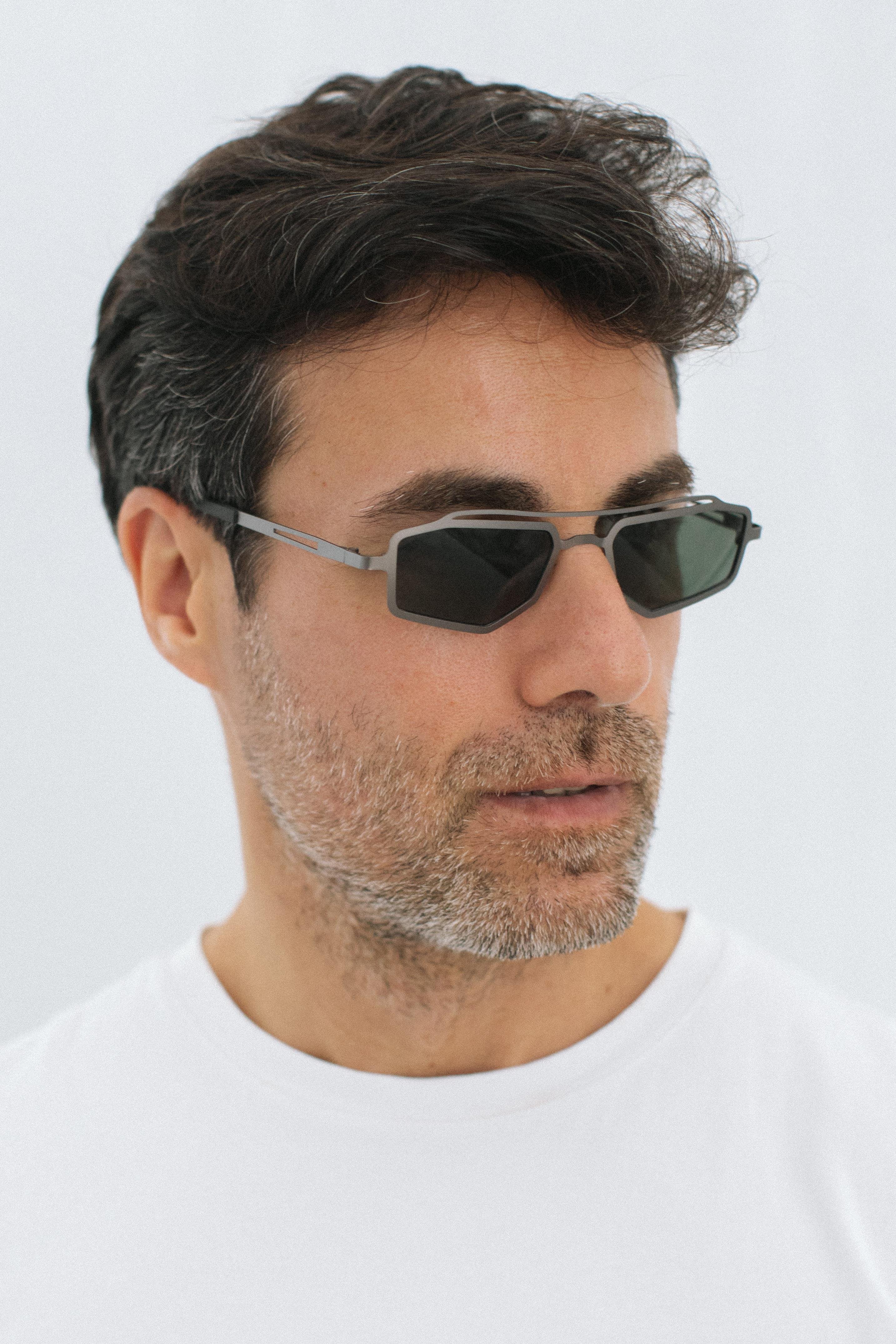 Ökse Matt Silver Green Erkek Güneş Gözlüğü
