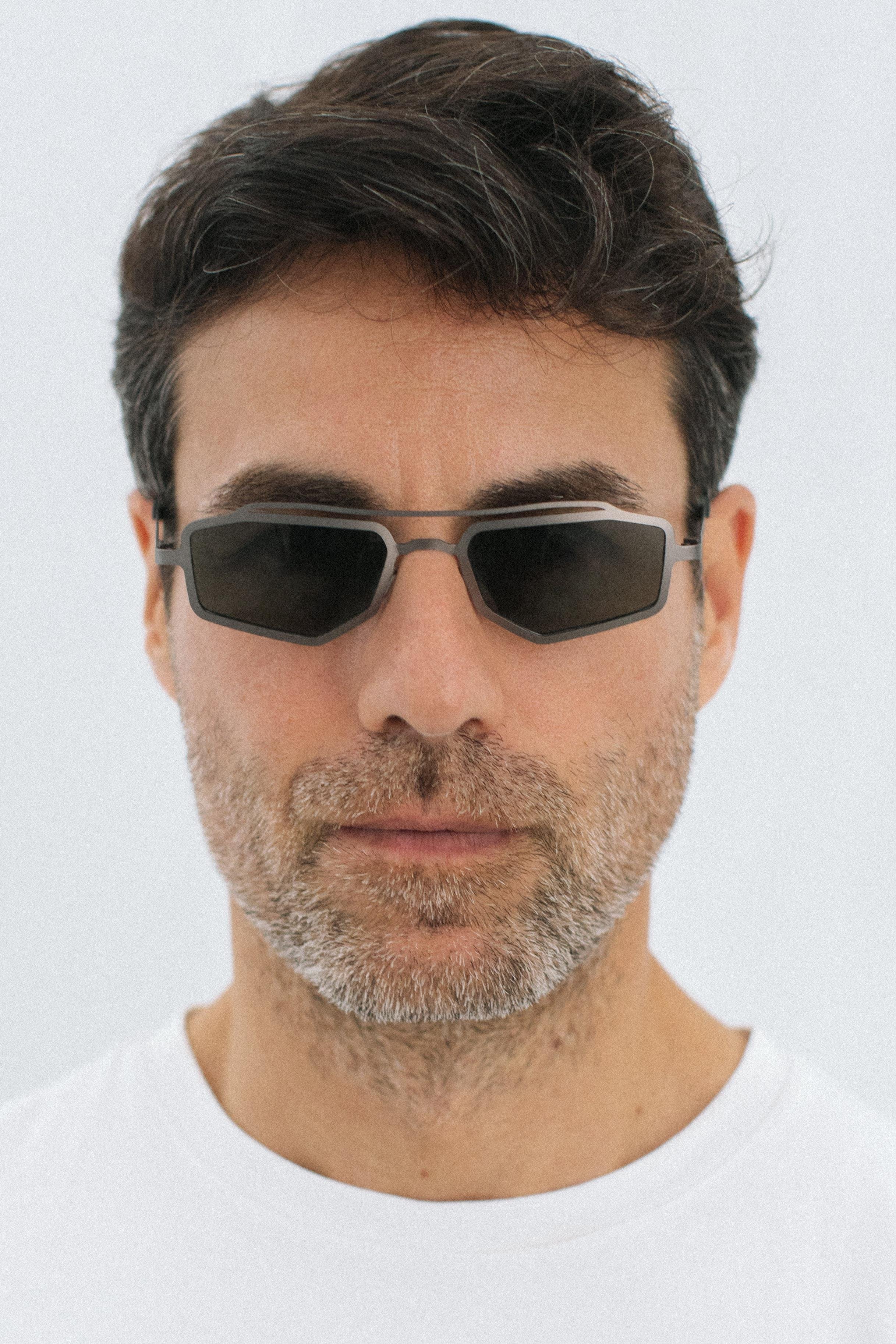 Ökse Matt Silver Green Erkek Güneş Gözlüğü