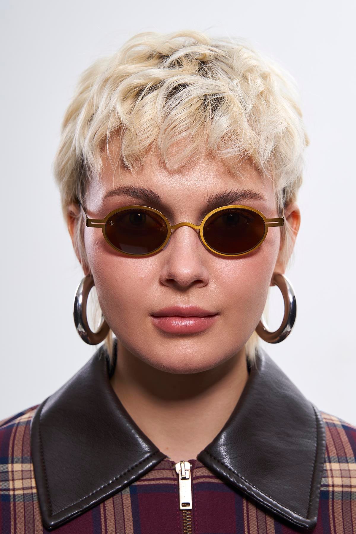 Orvyn Antique Gold Brown Güneş Gözlüğü