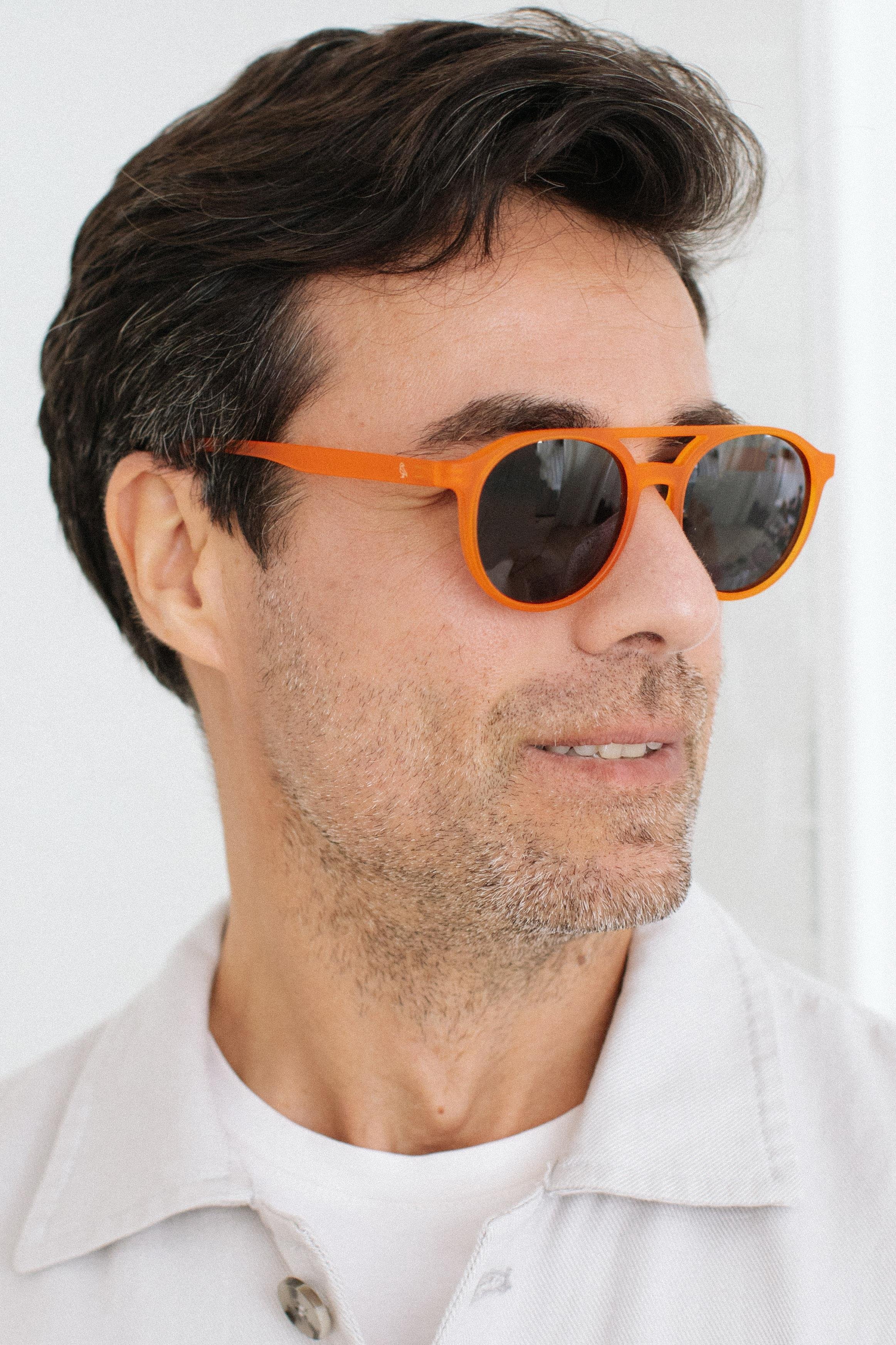 Poonam Matt Orange Black Erkek Güneş Gözlüğü