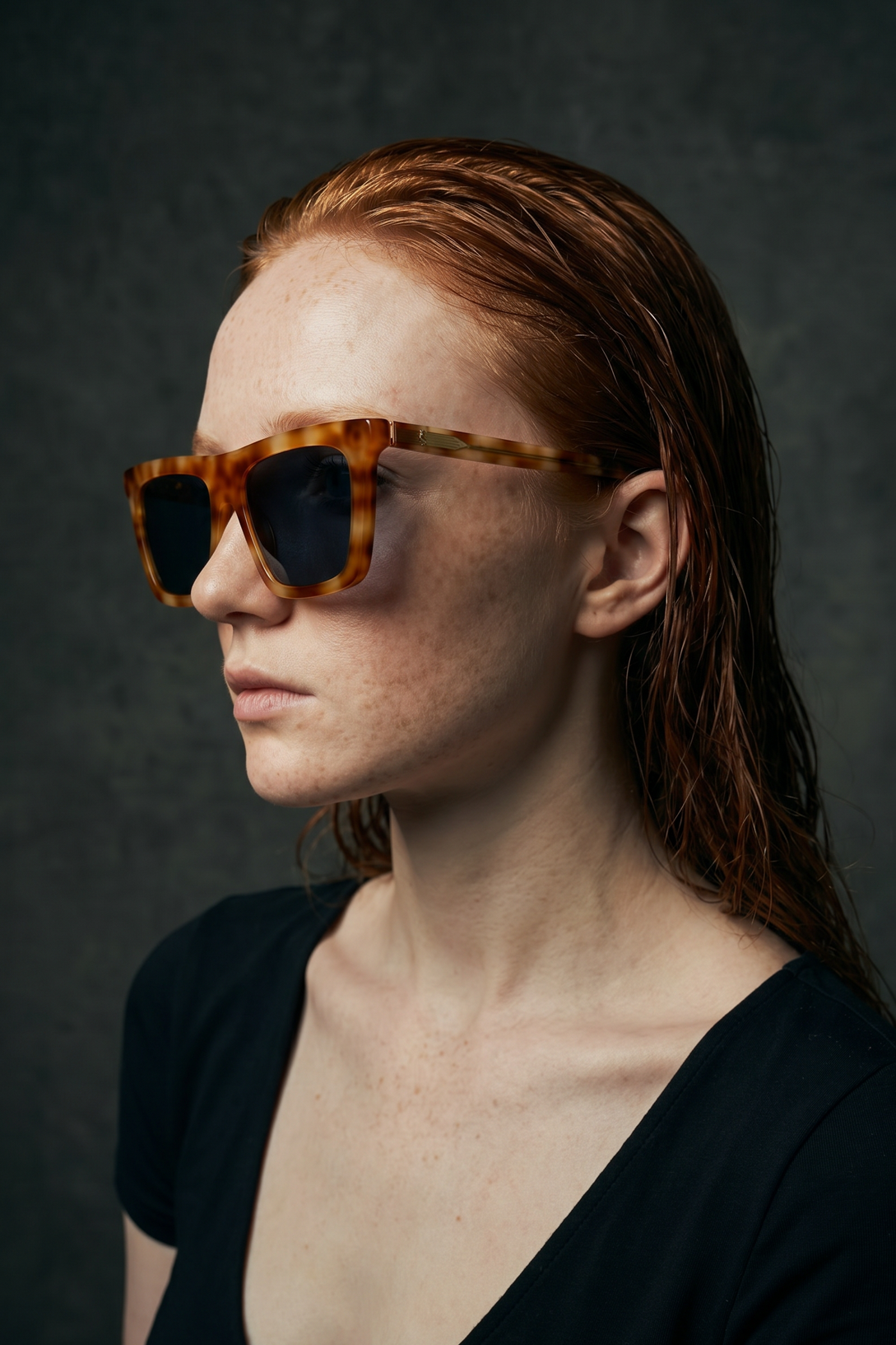 Rina Orange Leopard Blue Güneş Gözlüğü