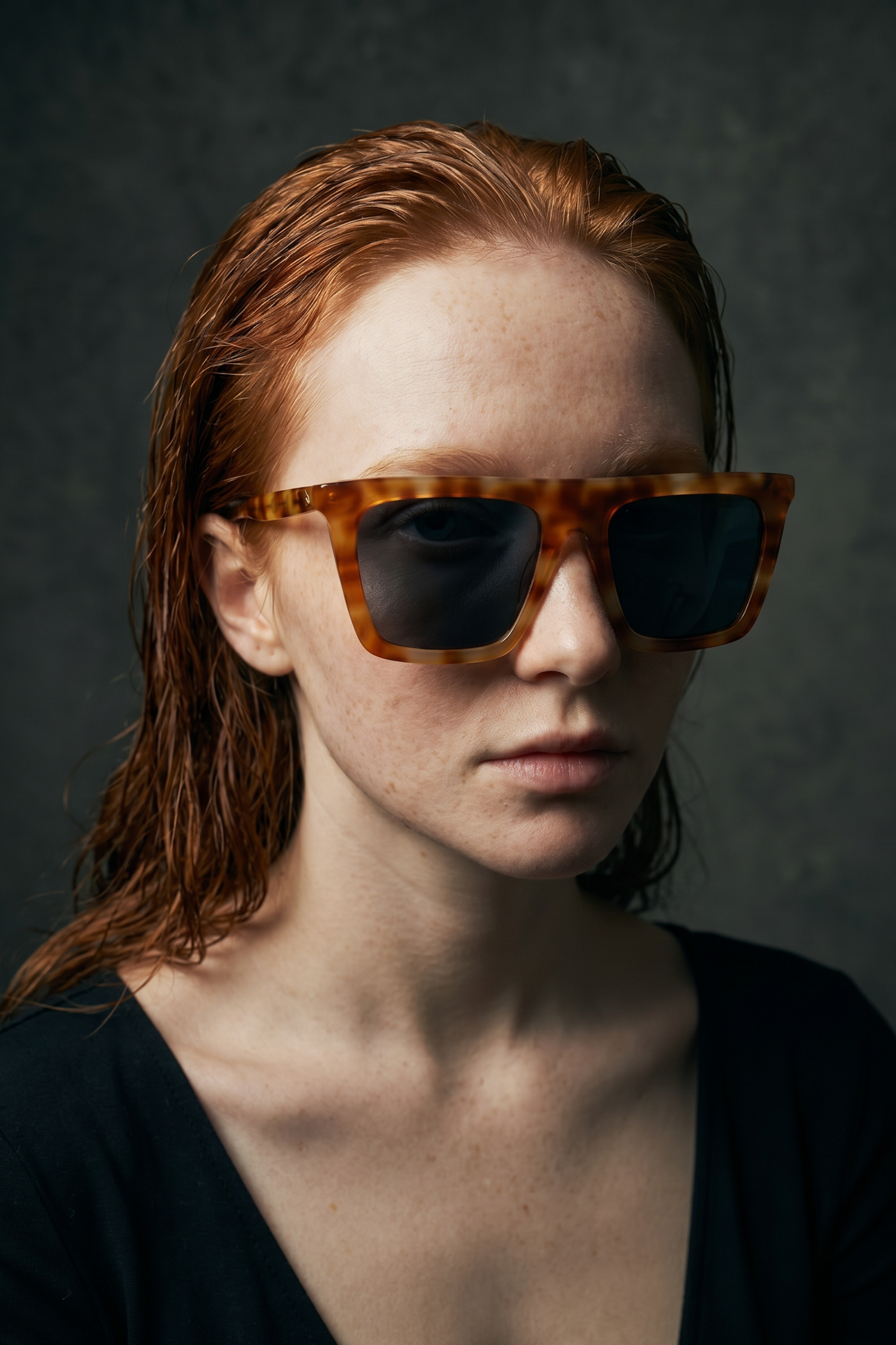 Rina Orange Leopard Blue Güneş Gözlüğü