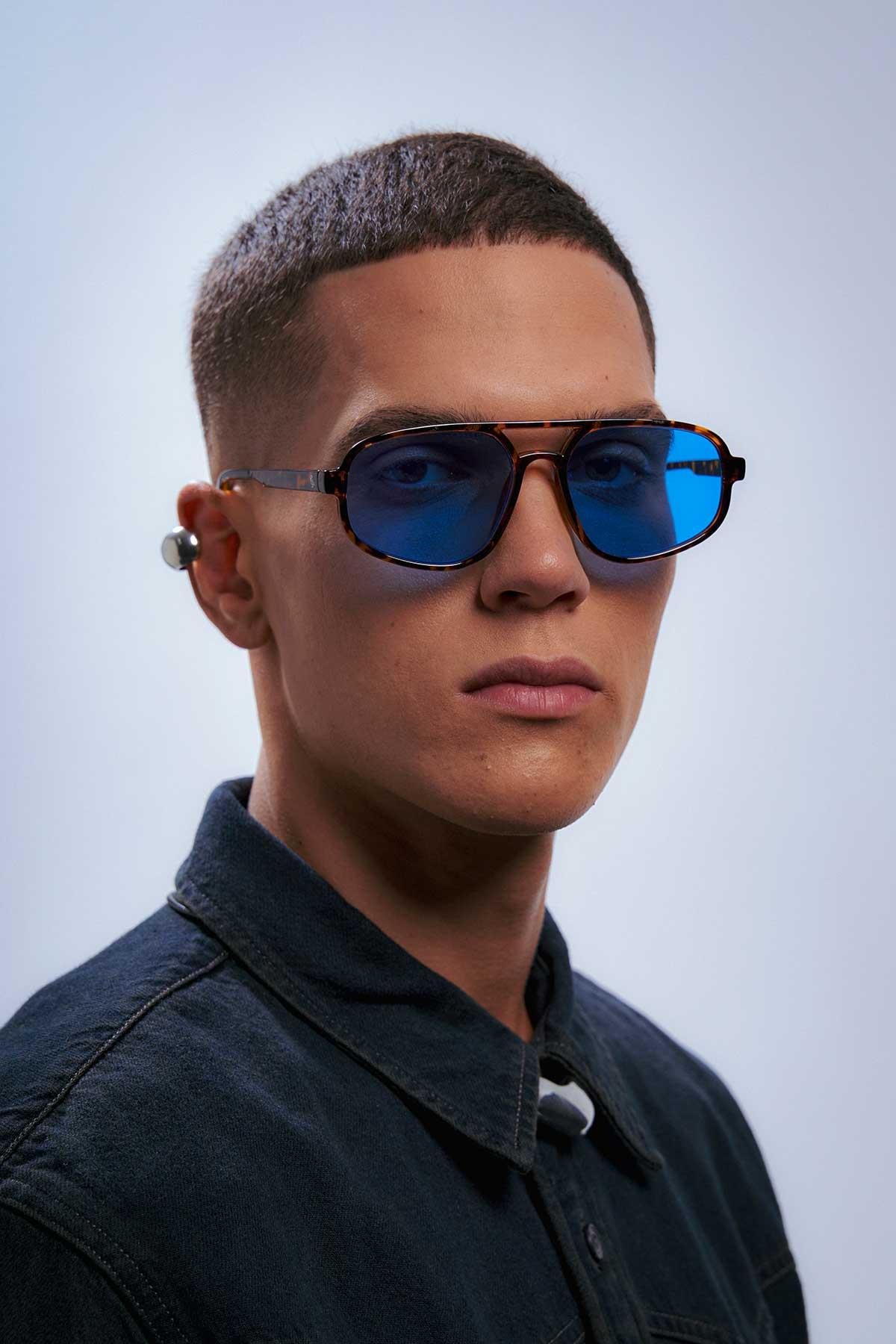 Robert Leopard Blue Erkek Güneş Gözlüğü