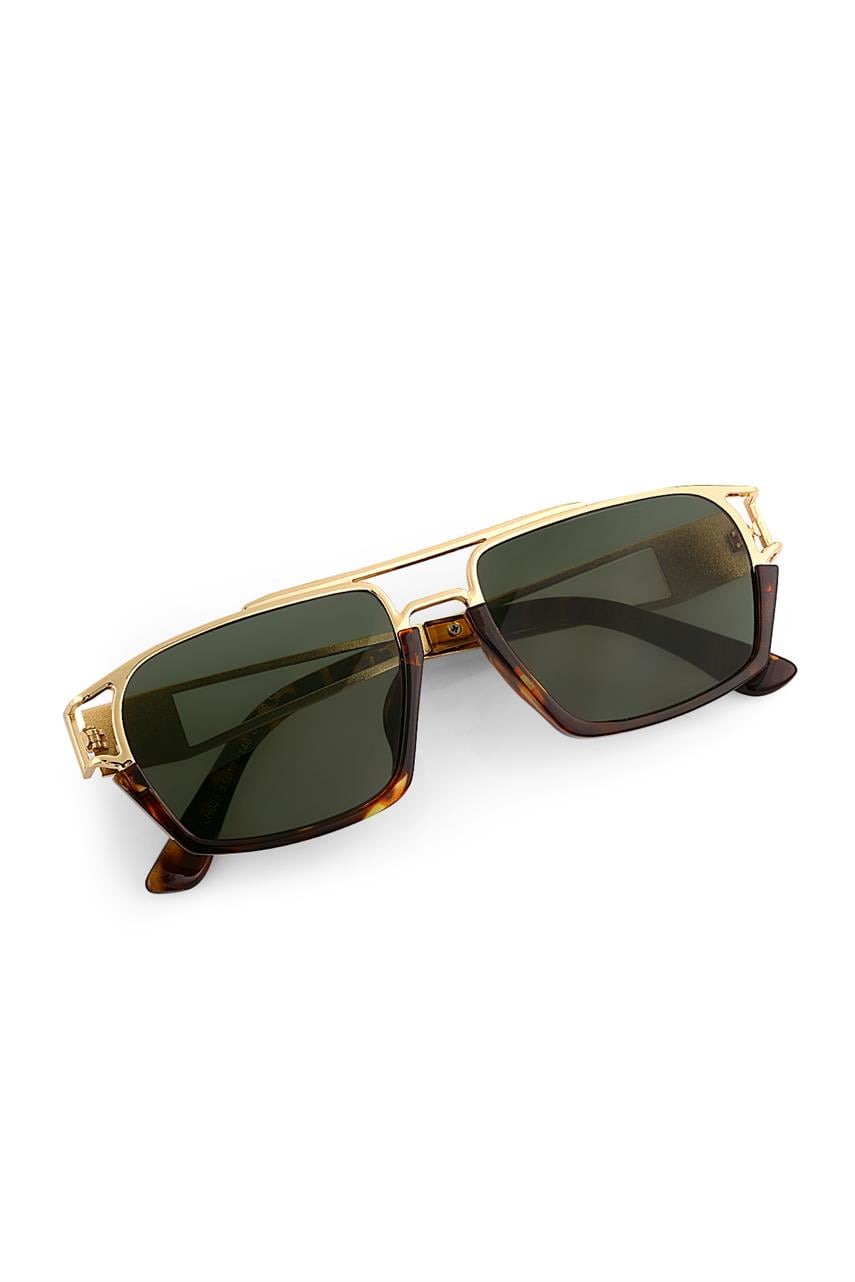 Runa Gold Leopard Green Güneş Gözlüğü