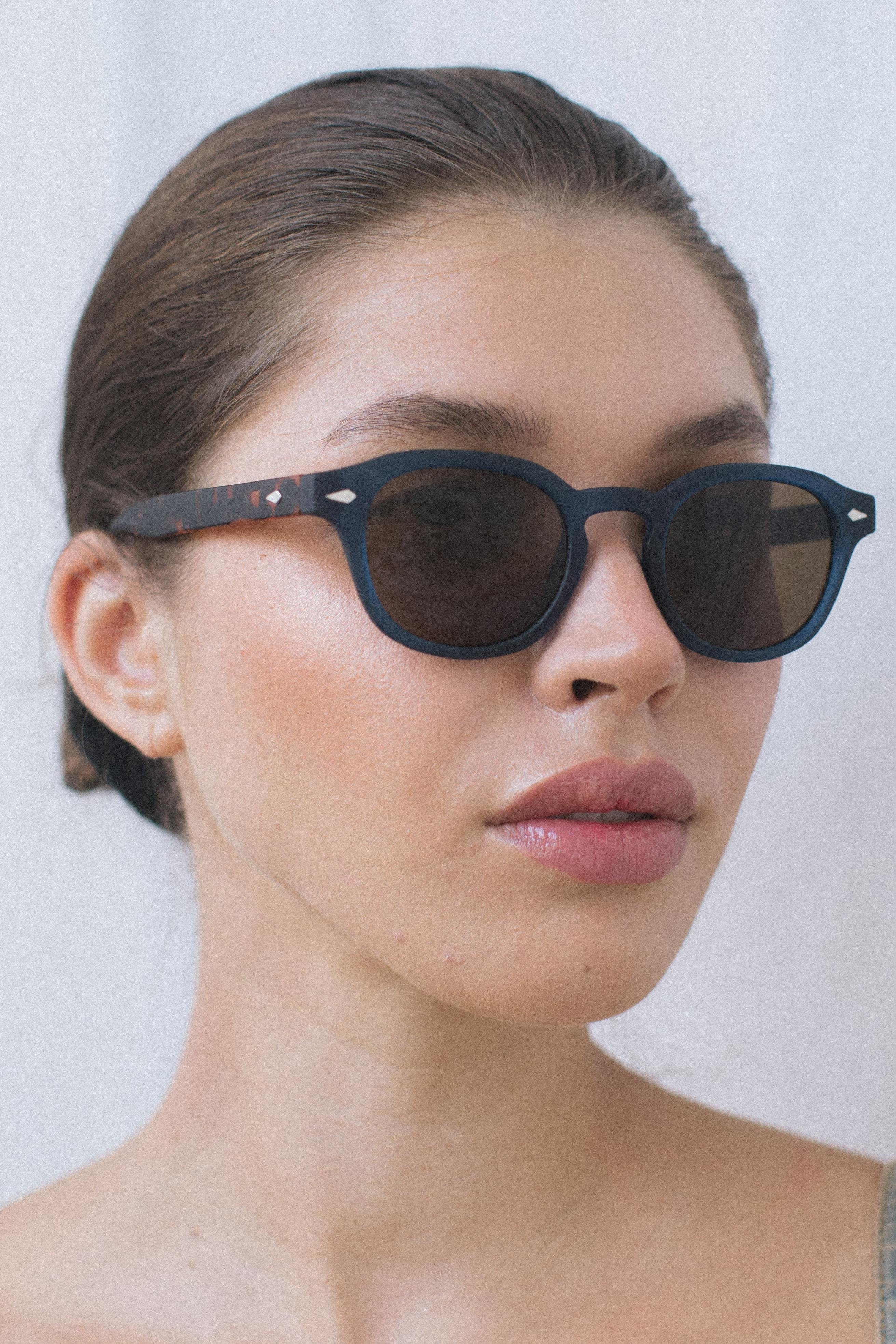 Ryan Matt Navy Brown Güneş Gözlüğü