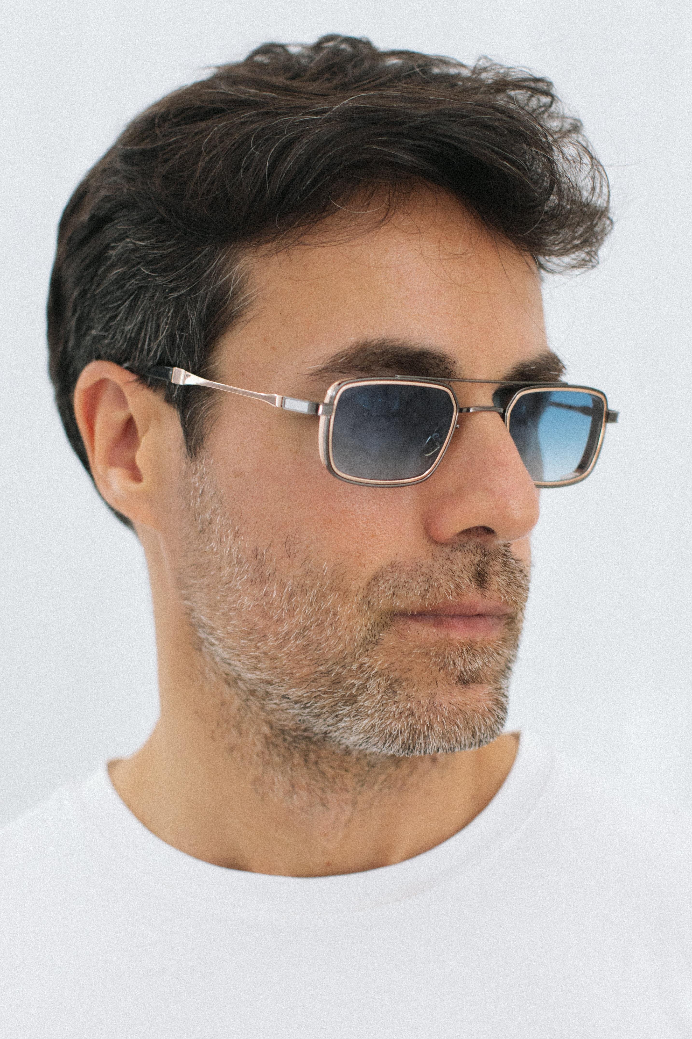 Sion Anthracite Gold Blue Erkek Güneş Gözlüğü