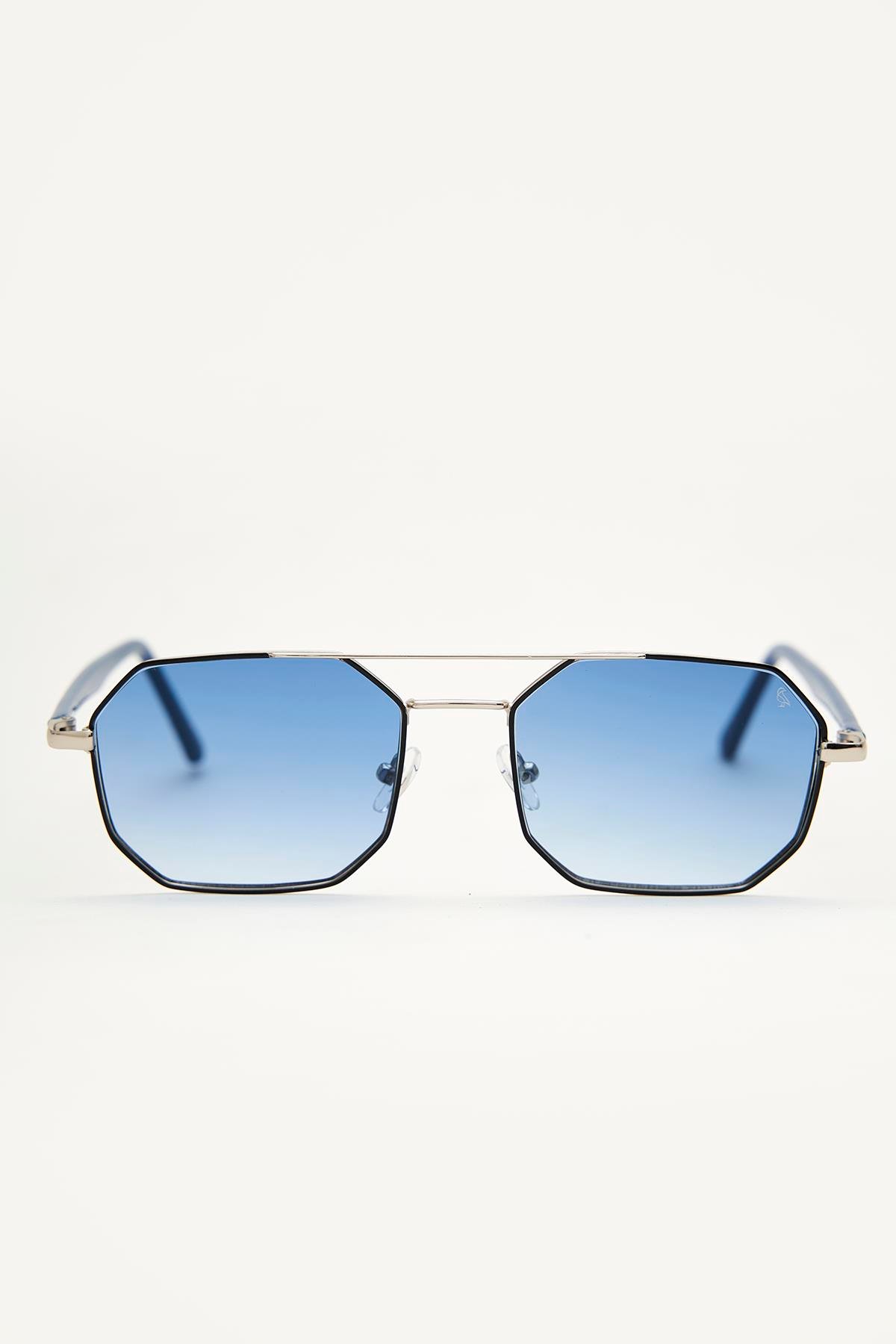 Viva Silver Black Blue Degrade Erkek Güneş Gözlüğü