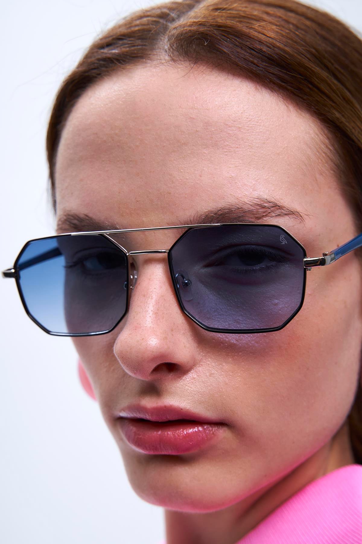 Viva Silver Black Blue Degrade Güneş Gözlüğü