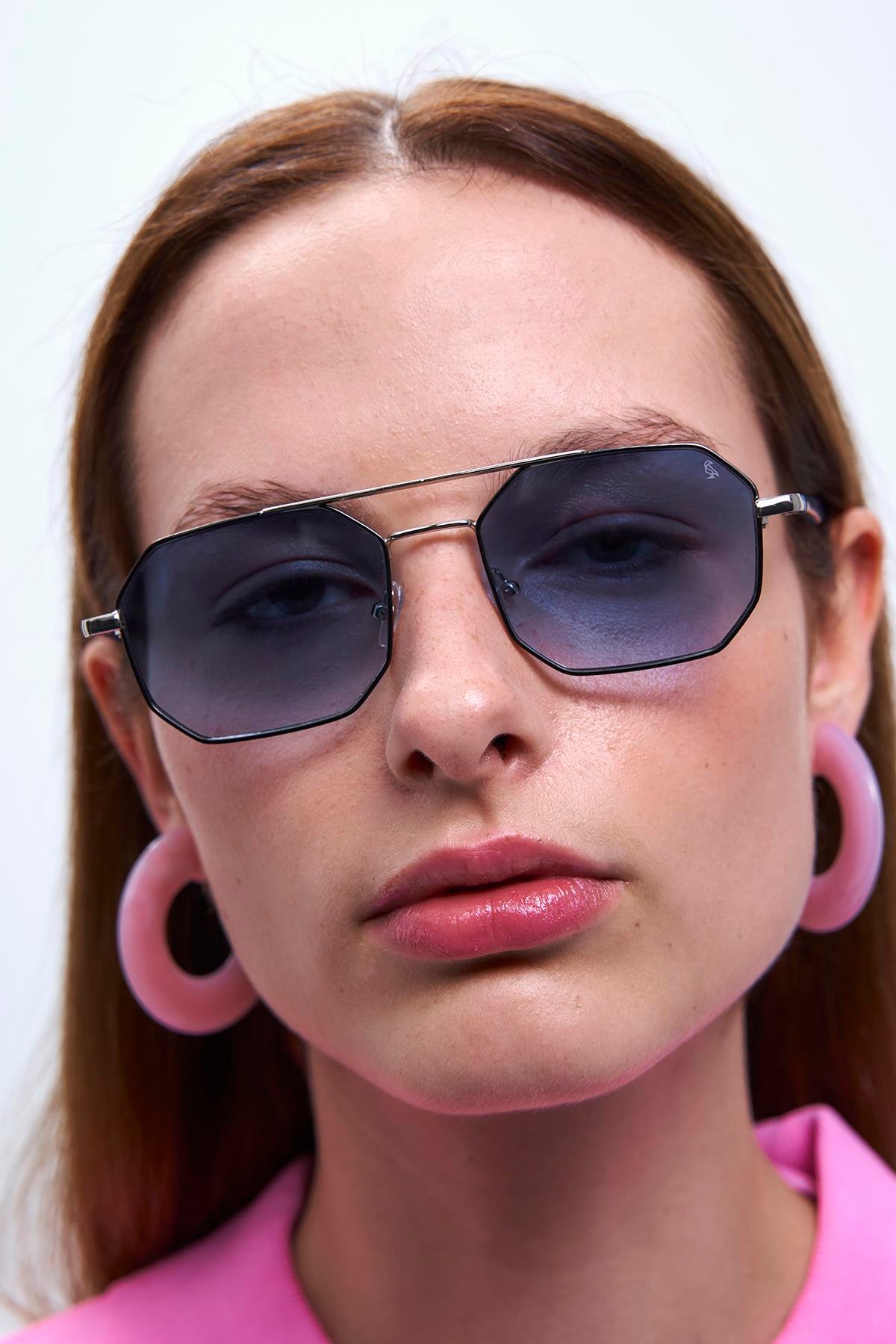 Viva Silver Black Blue Degrade Güneş Gözlüğü