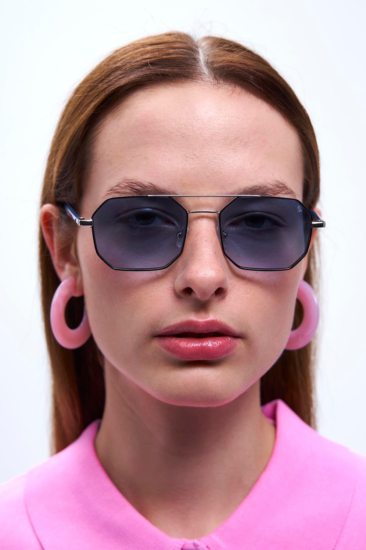 Viva Silver Black Blue Degrade Güneş Gözlüğü